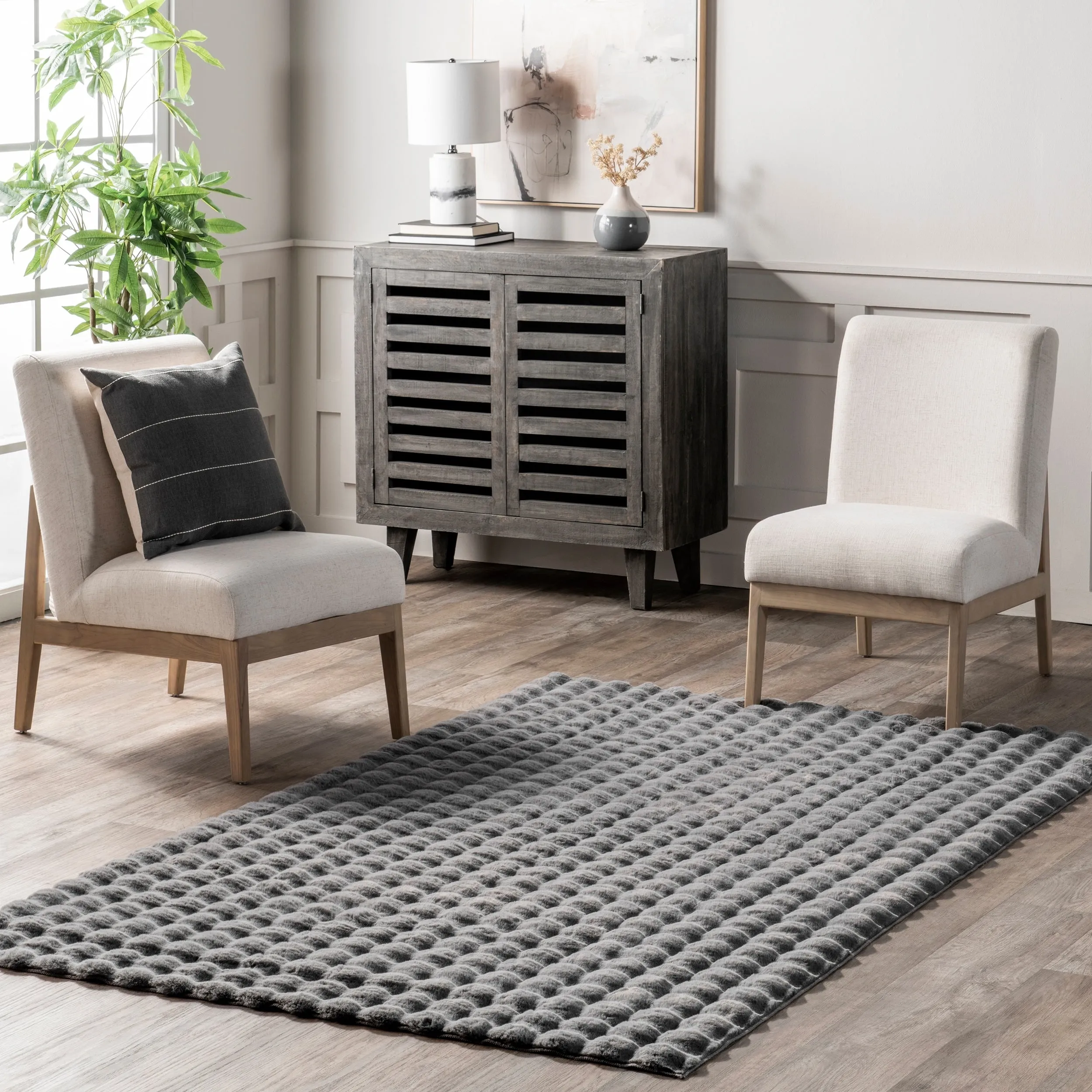 Nuloom Jeni Solid Plush Machine Washable Area Rug
