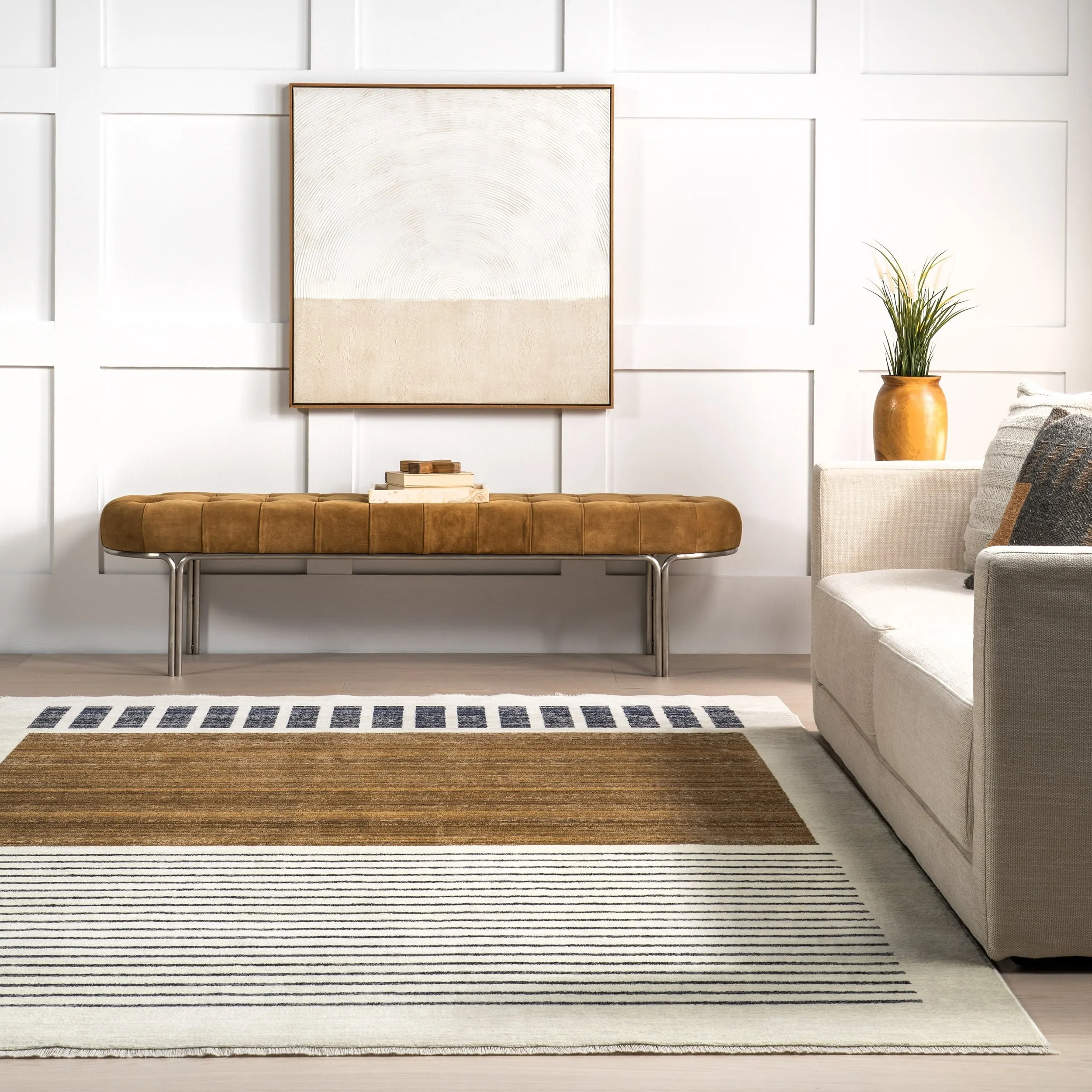 Nuloom Keeva Modern Striped Fringe Area Rug