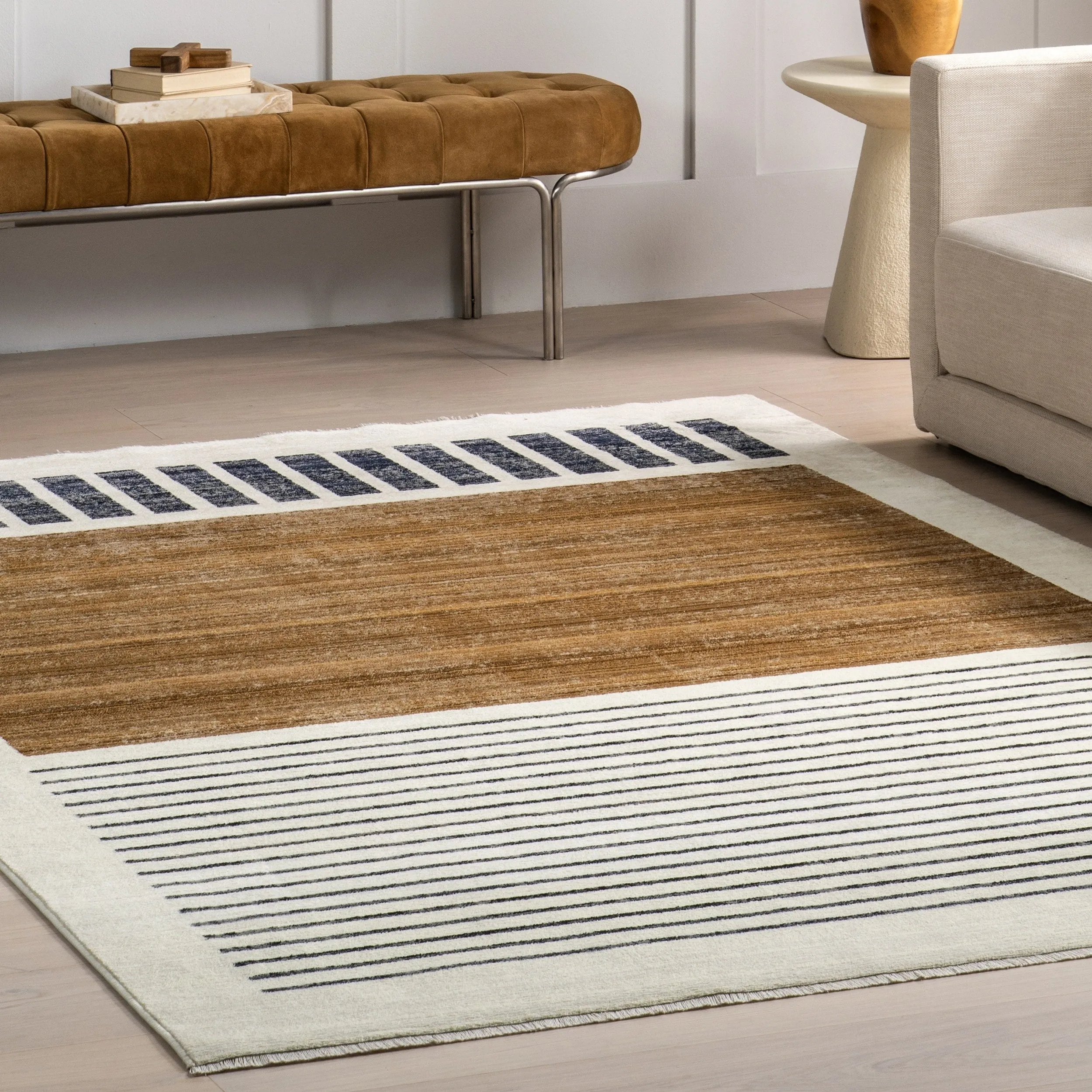 Nuloom Keeva Modern Striped Fringe Area Rug