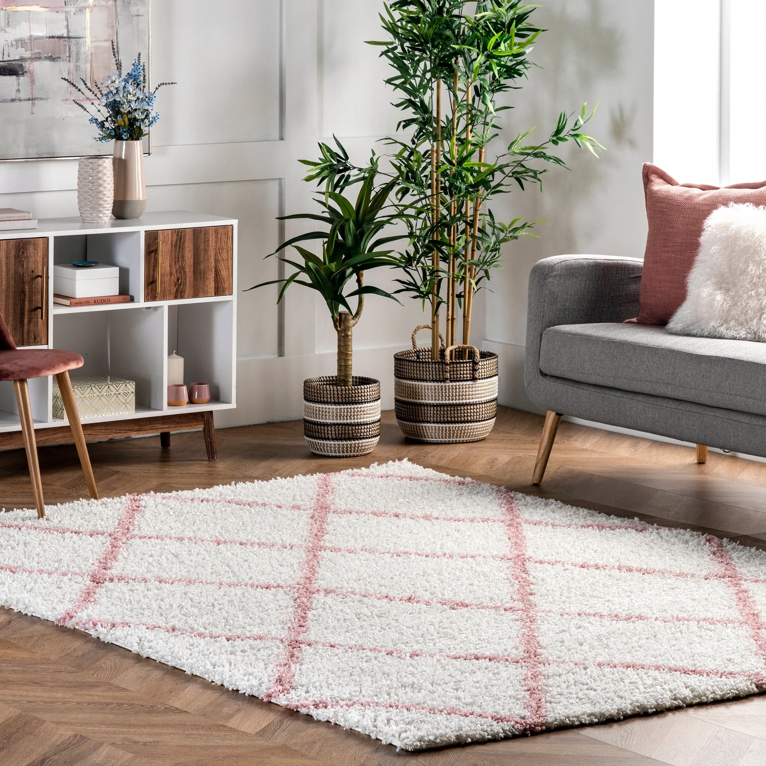 Nuloom Kesha Contemporary Trellis Shag Area Rug
