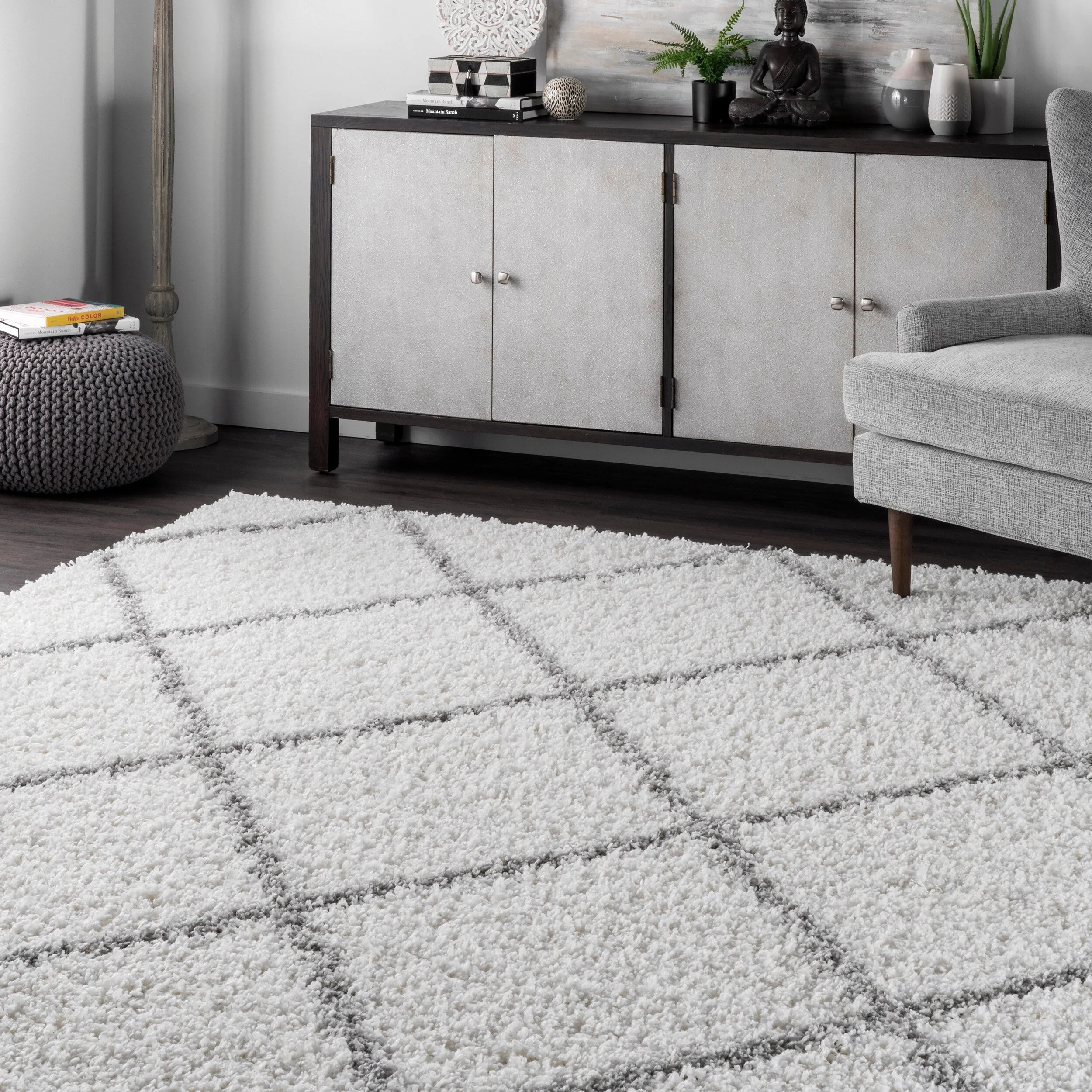 Nuloom Kesha Contemporary Trellis Shag Area Rug