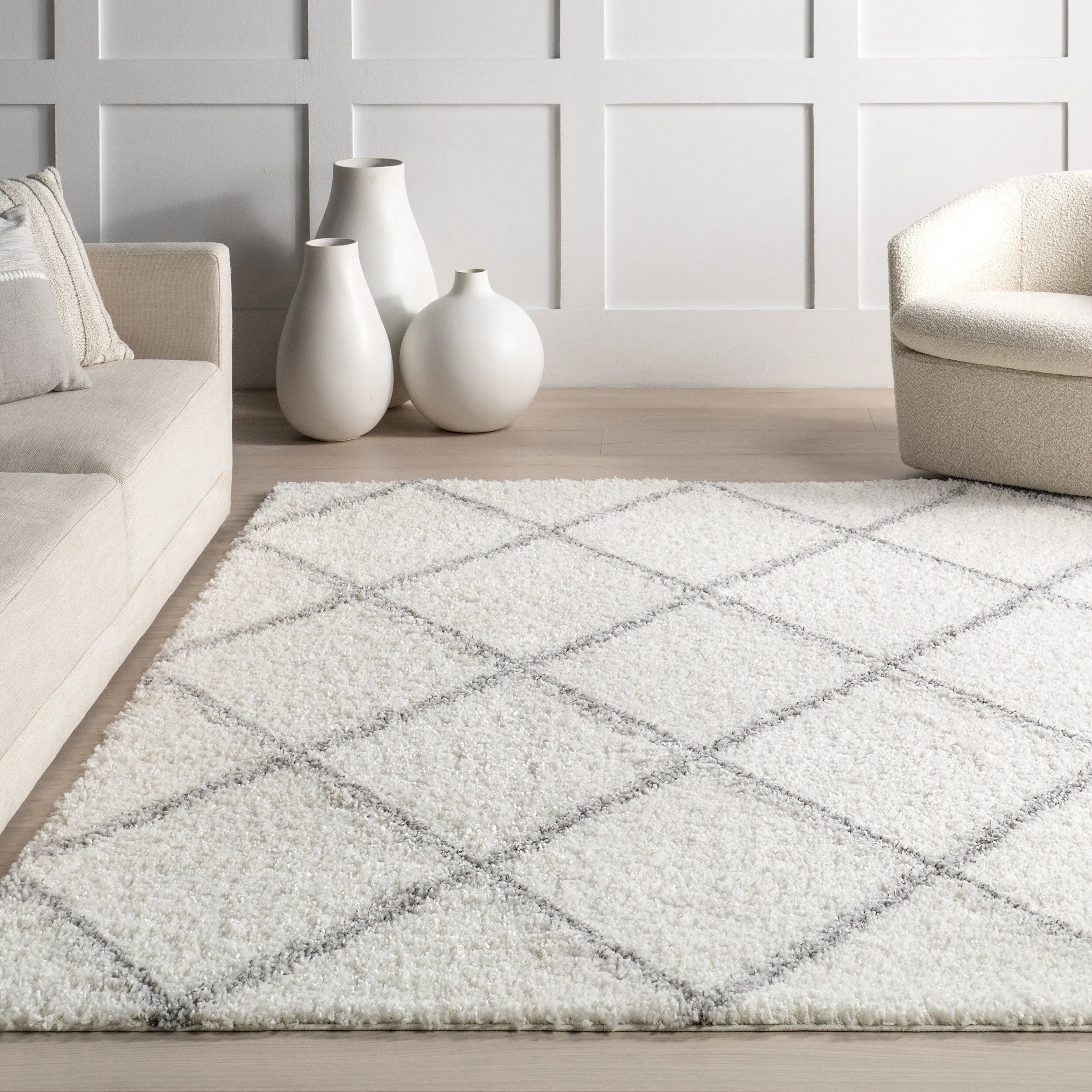 Nuloom Kesha Contemporary Trellis Shag Area Rug