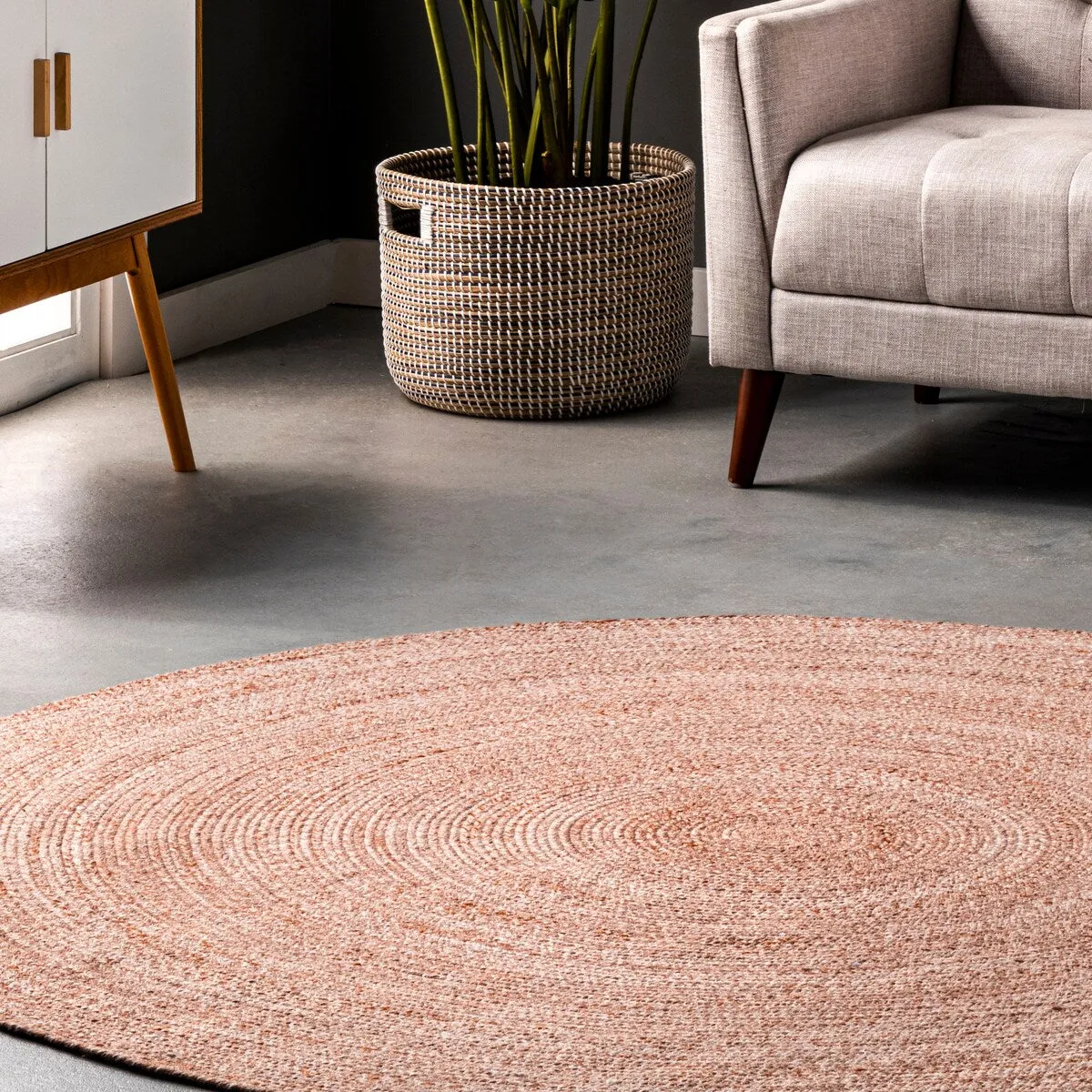Nuloom Kyla Handmade Braided Farmhouse Round Area Rug