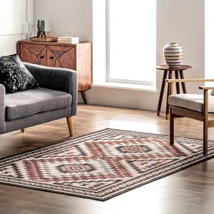 Nuloom Leighton SpinClean Machine Washable Southwestern Medallion Area Rug