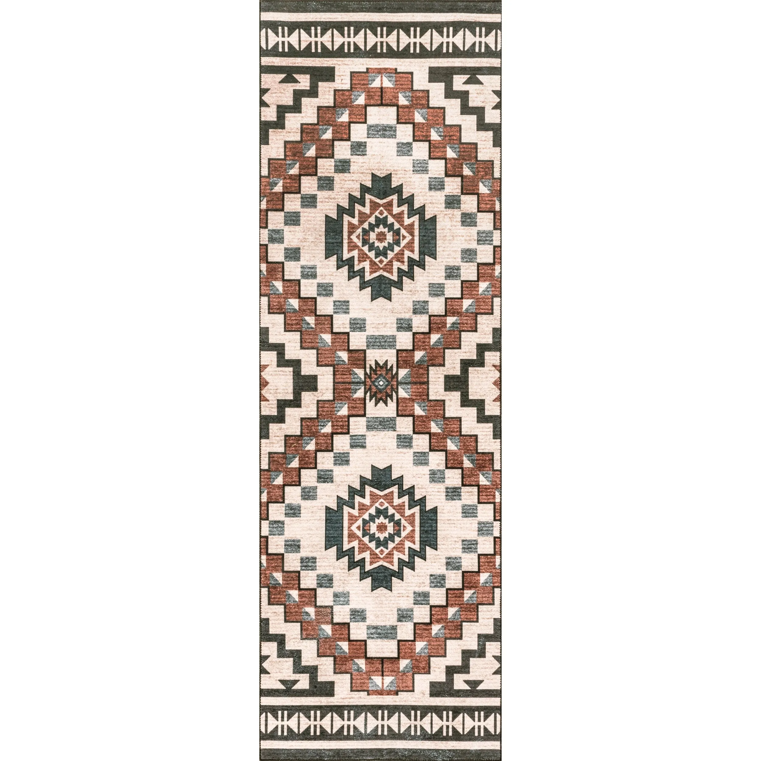 Nuloom Leighton SpinClean Machine Washable Southwestern Medallion Area Rug