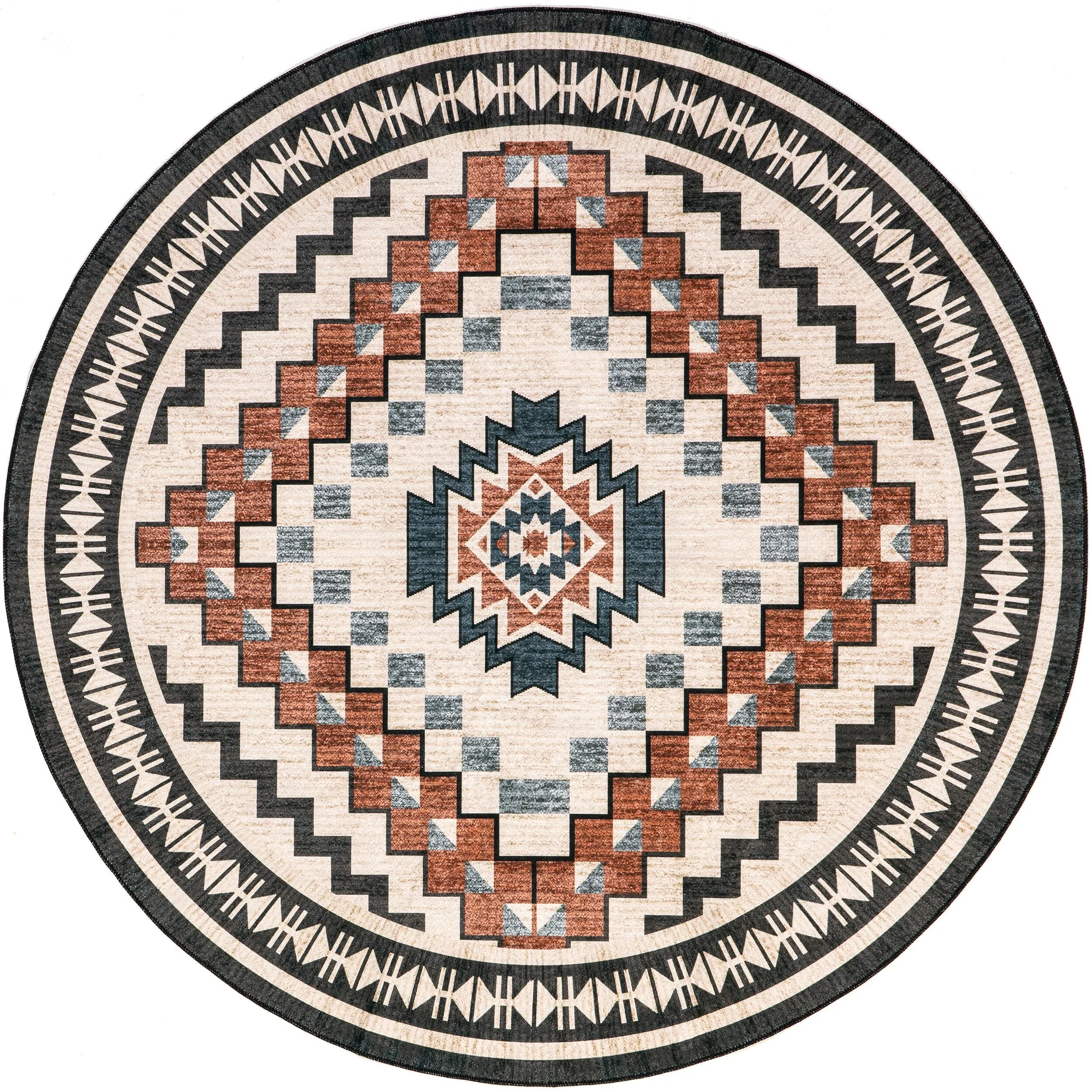 Nuloom Leighton SpinClean Machine Washable Southwestern Medallion Area Rug