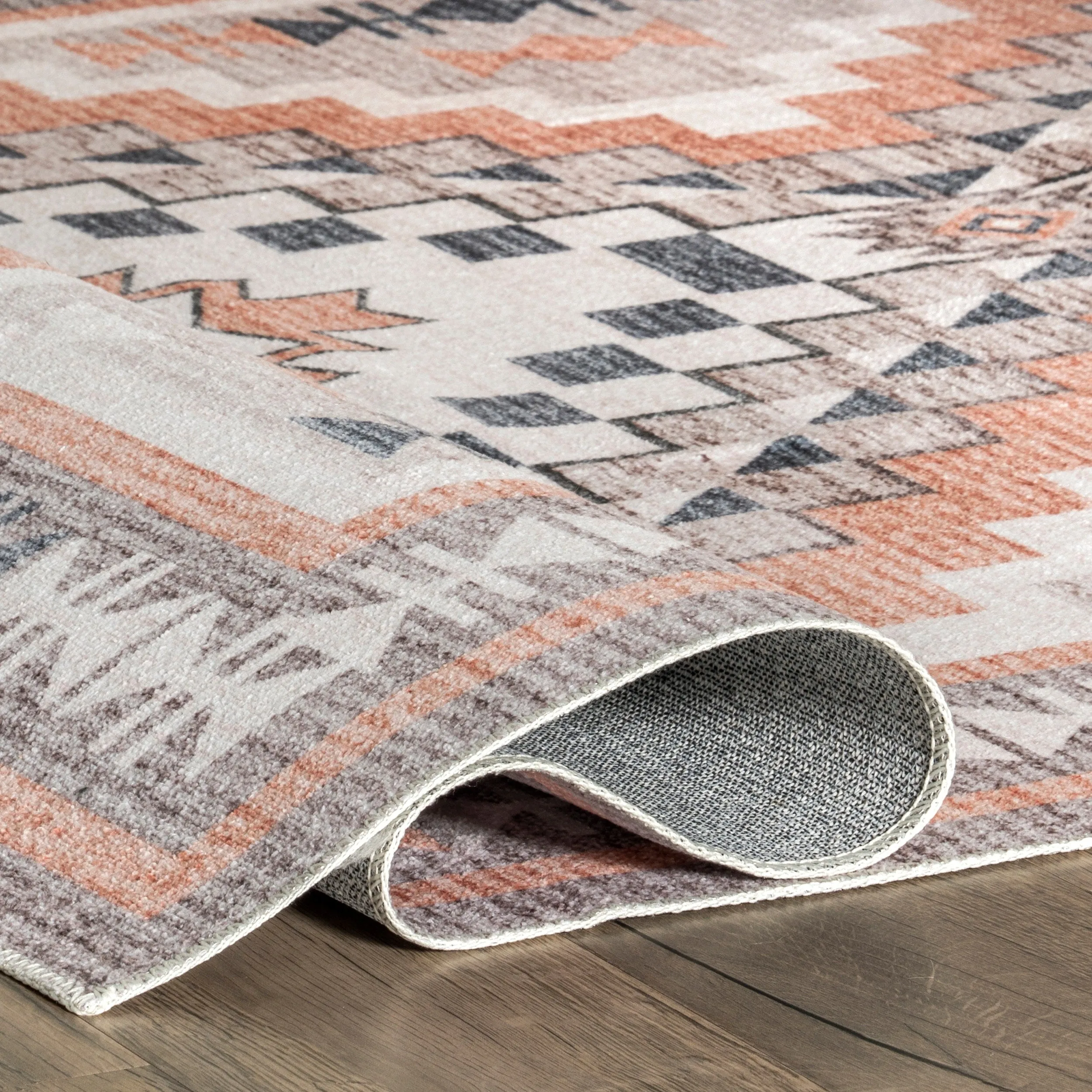 Nuloom Leighton SpinClean Machine Washable Southwestern Medallion Area Rug