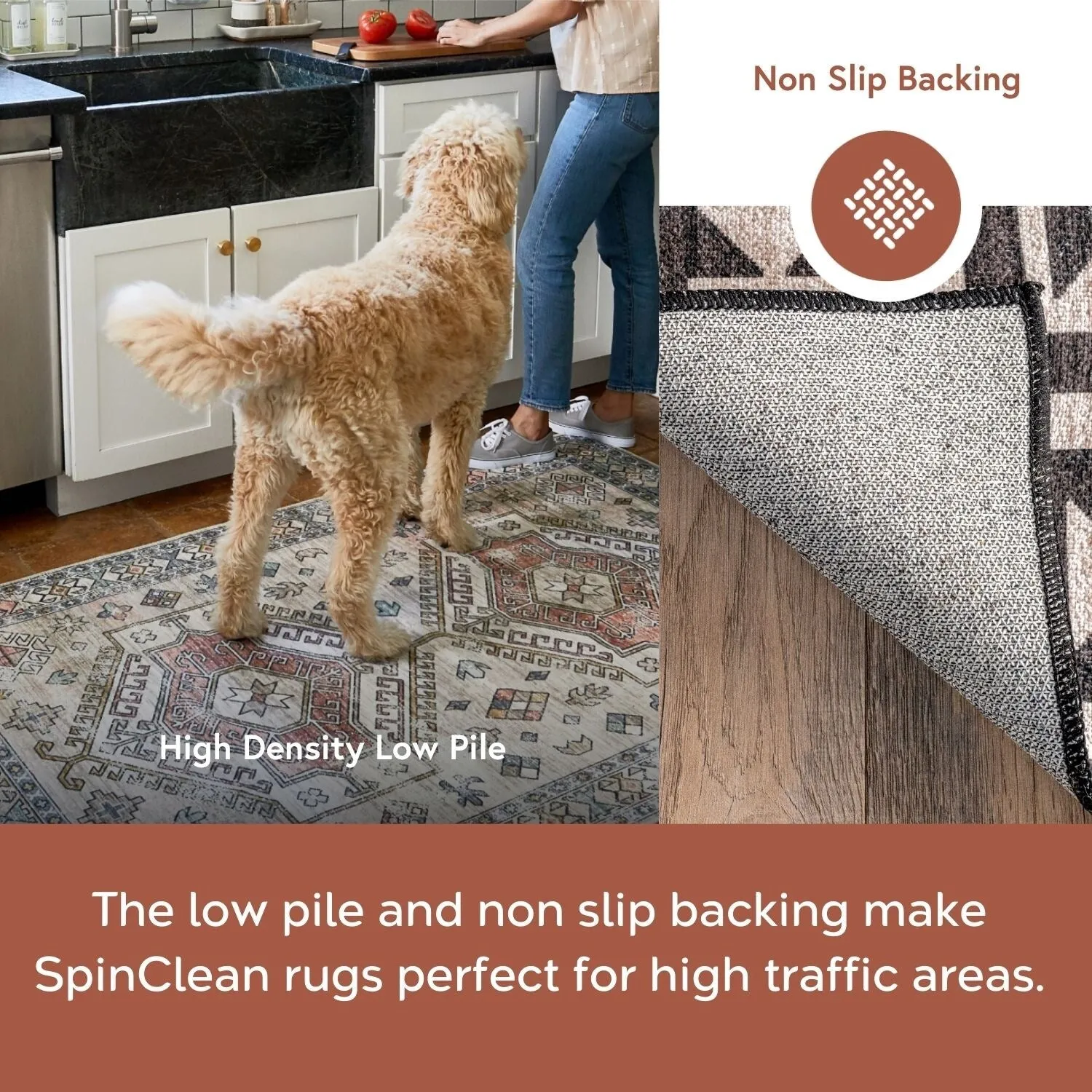Nuloom Leighton SpinClean Machine Washable Southwestern Medallion Area Rug