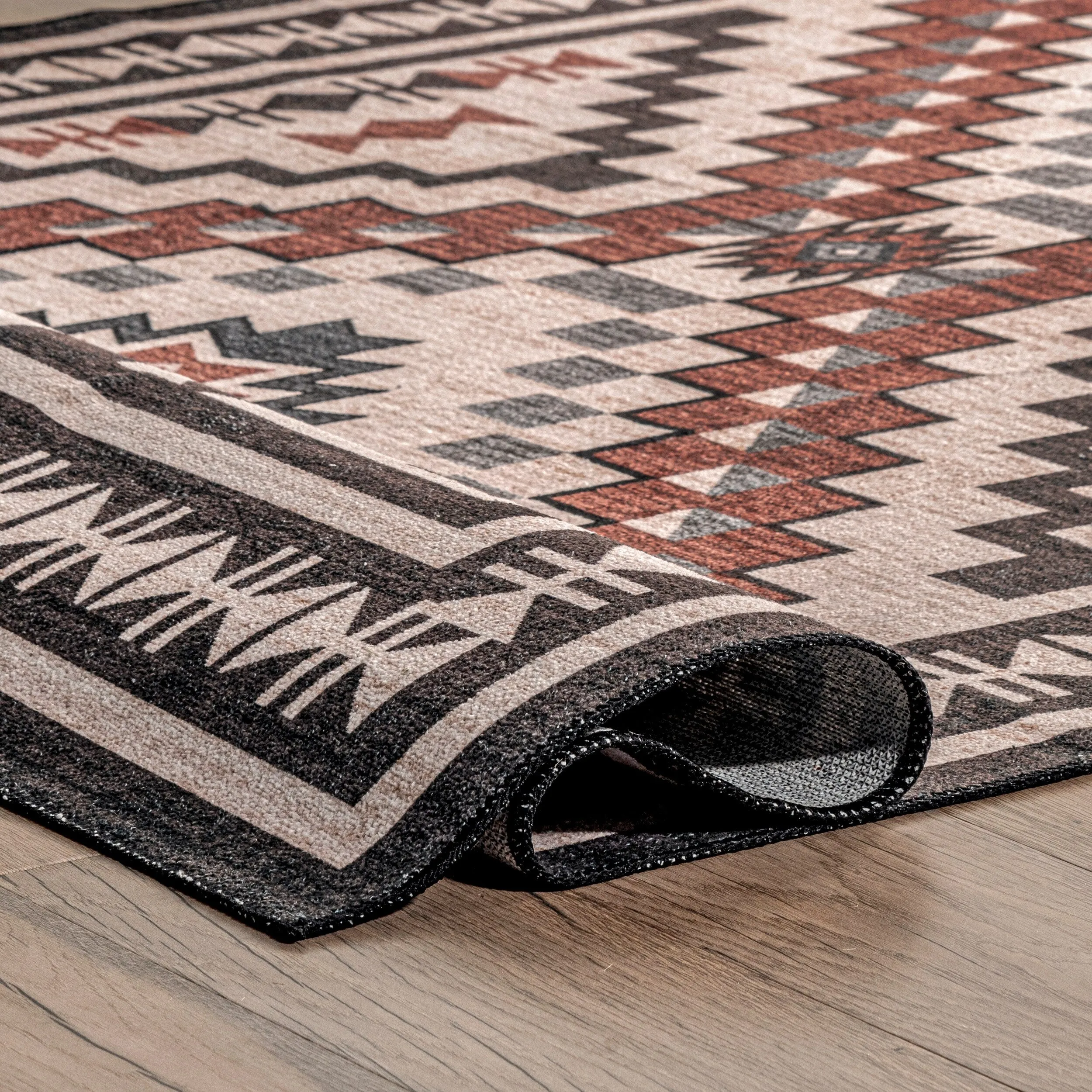 Nuloom Leighton SpinClean Machine Washable Southwestern Medallion Area Rug