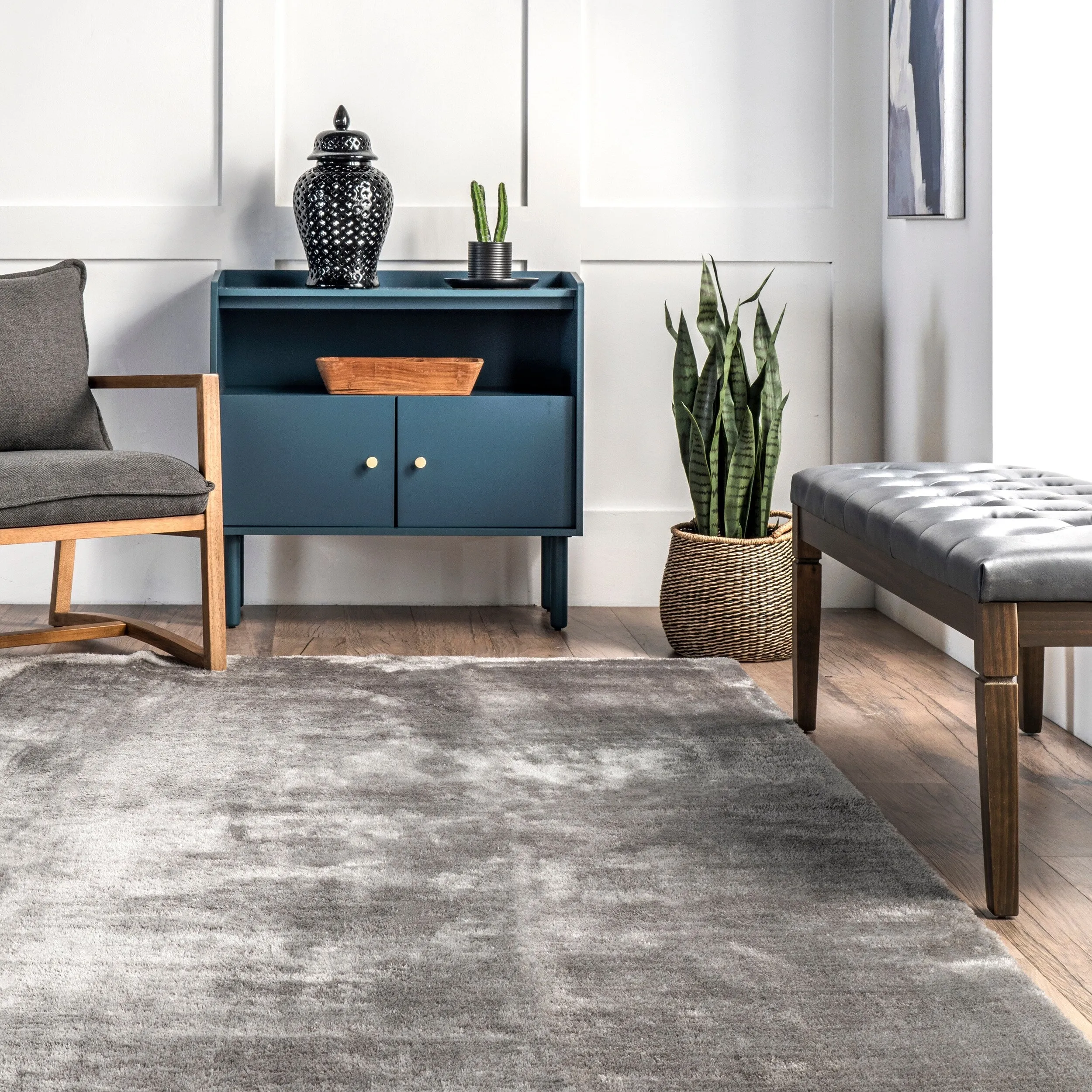 Nuloom Loni SuperiorWash Solid Machine Washable Shag Area Rug