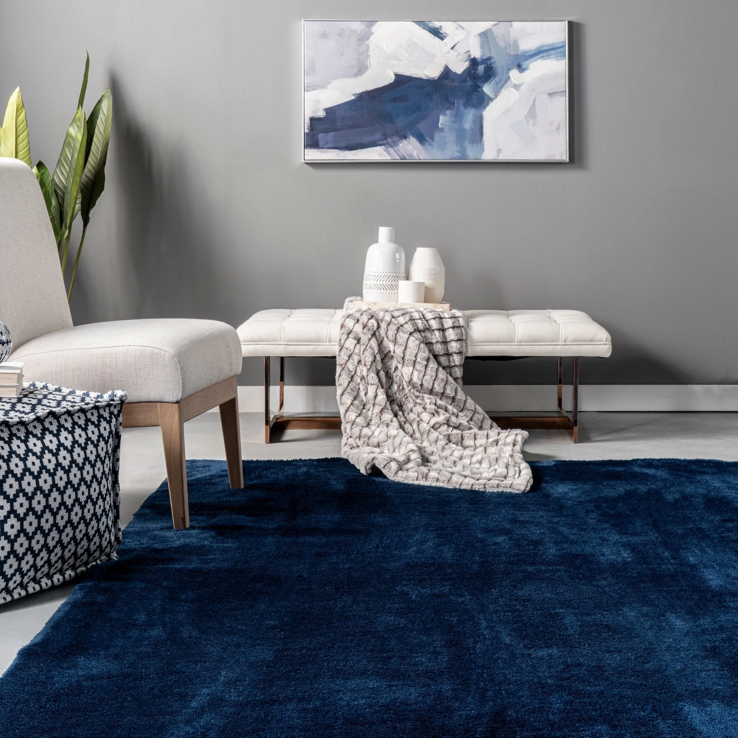 Nuloom Loni SuperiorWash Solid Machine Washable Shag Area Rug