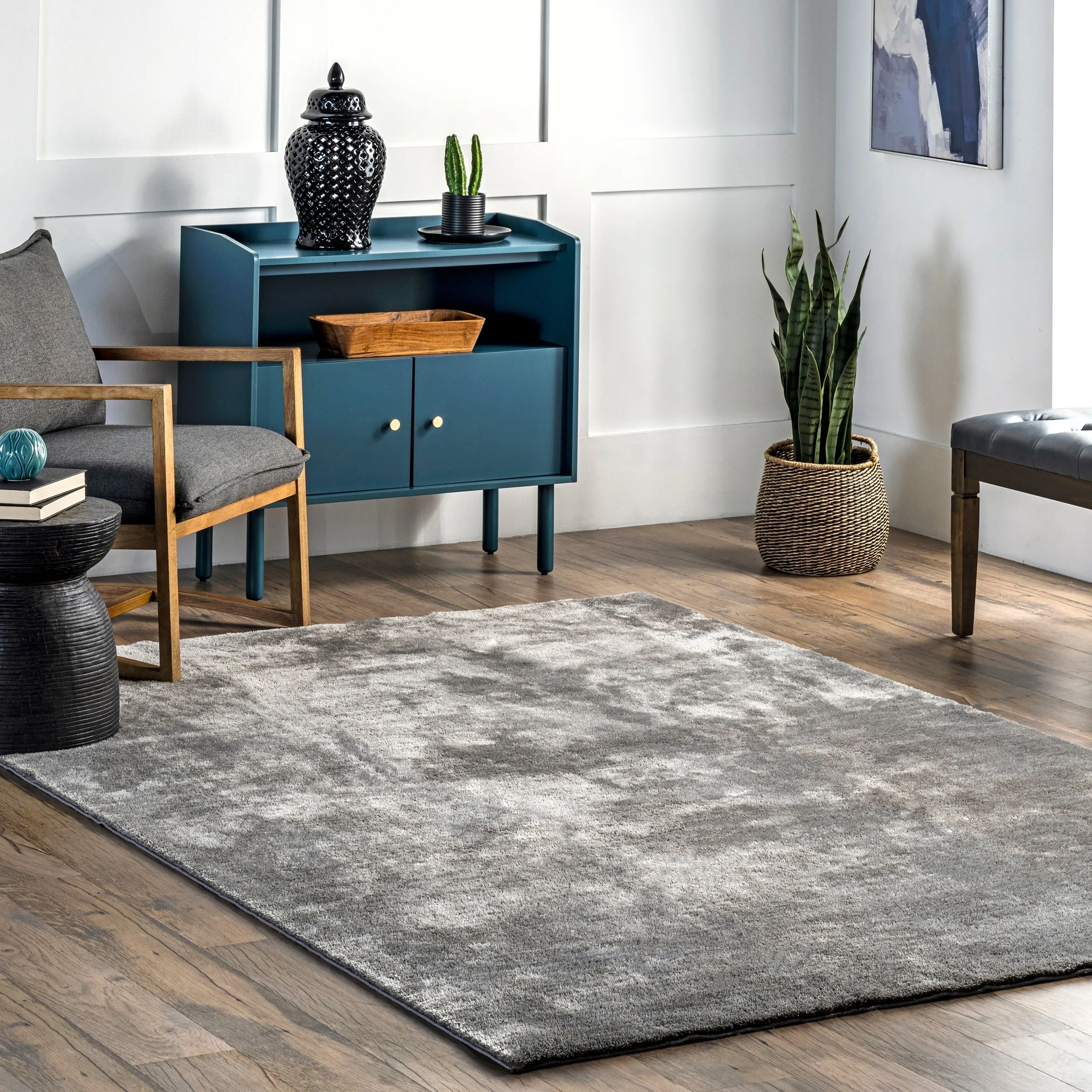 Nuloom Loni SuperiorWash Solid Machine Washable Shag Area Rug