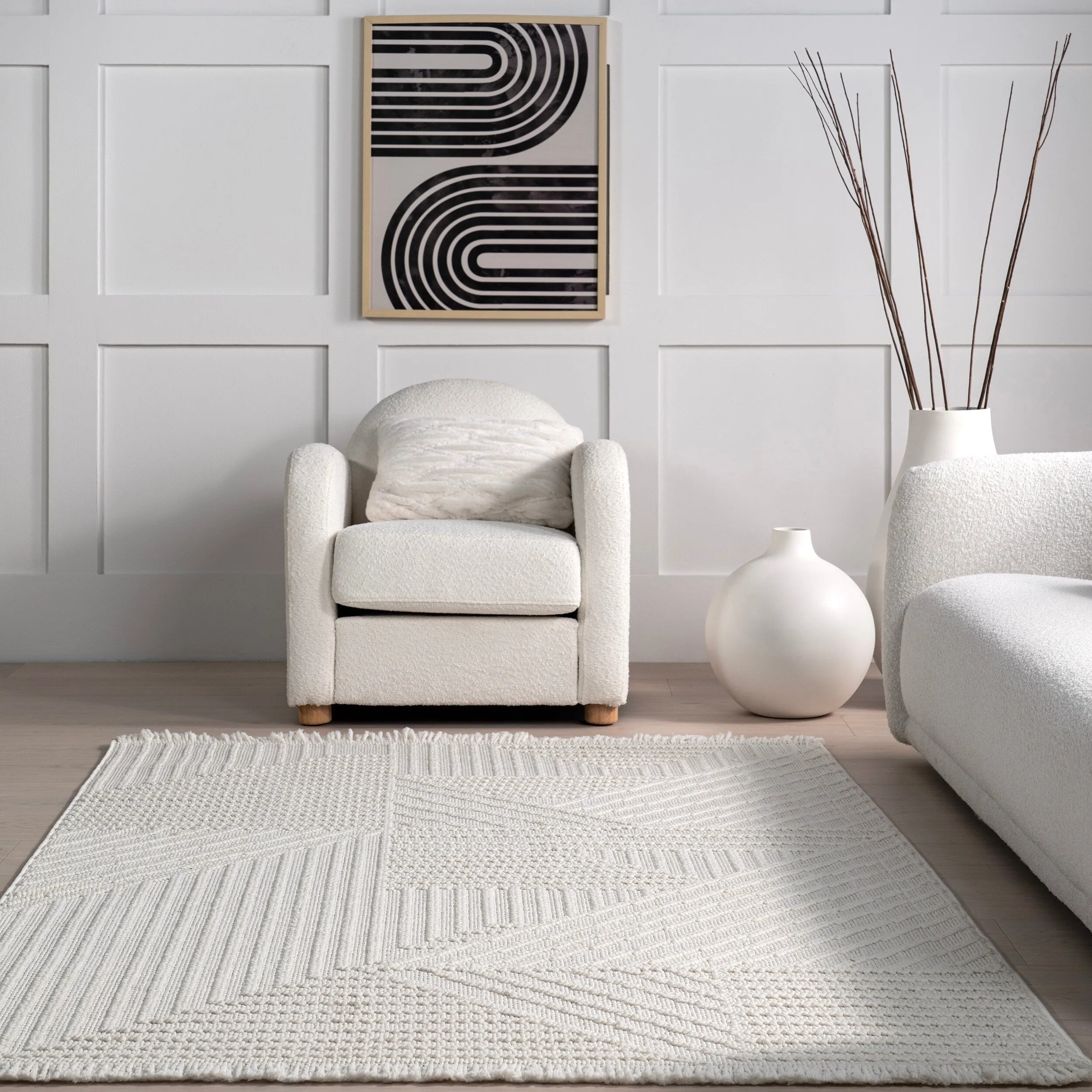 Nuloom Makena Modern Geometric High-Low Area Rug