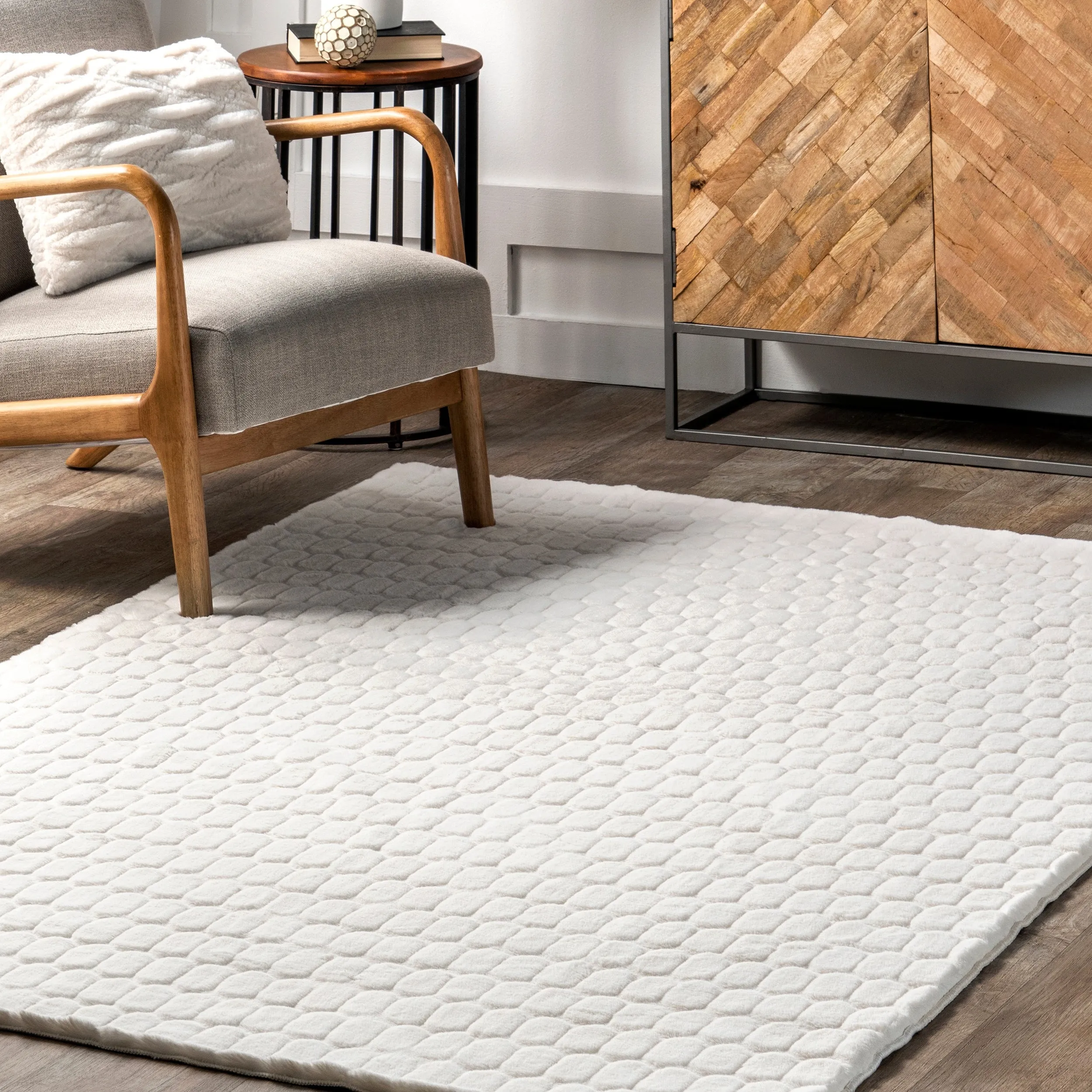 Nuloom Nia SuperiorWash Tile Faux Rabbit Machine Washable Area Rug