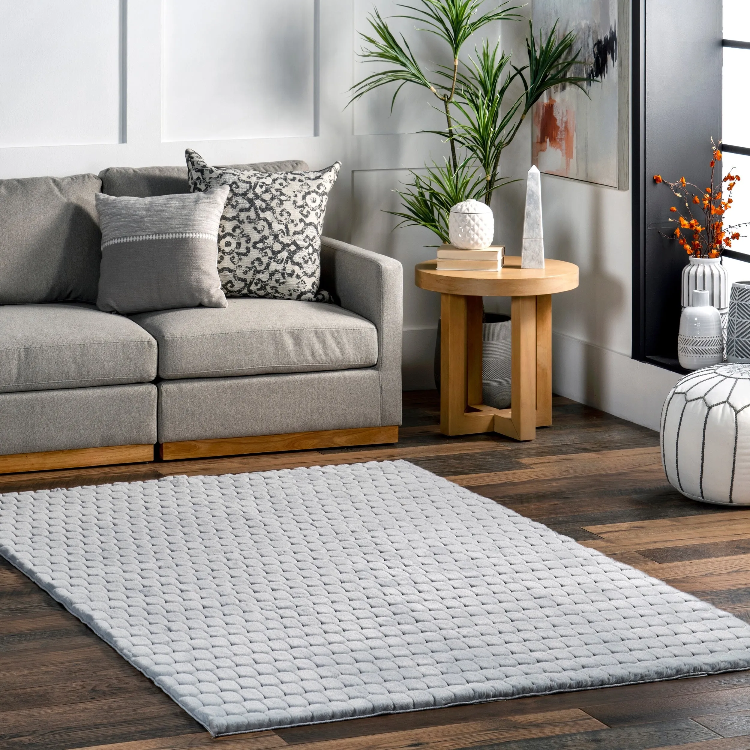 Nuloom Nia SuperiorWash Tile Faux Rabbit Machine Washable Area Rug