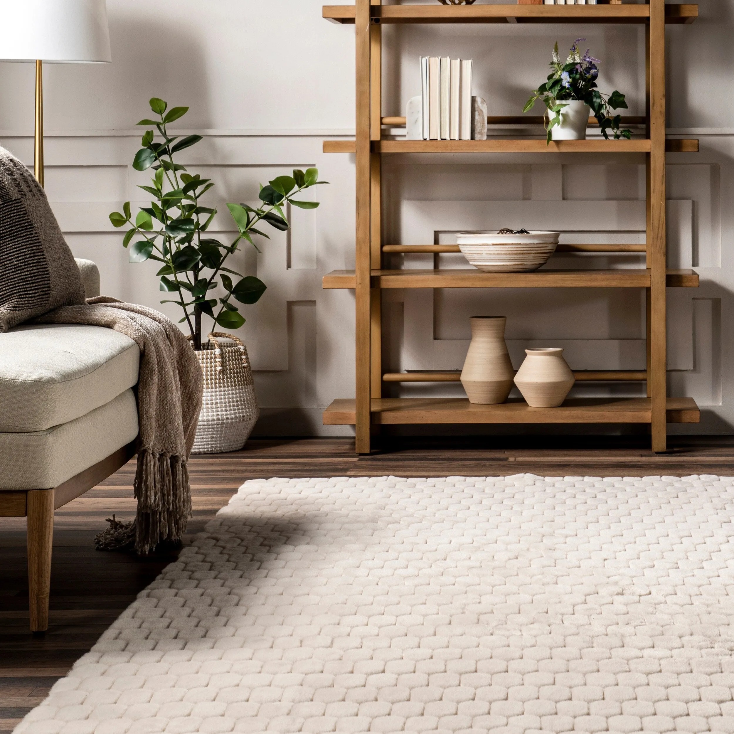 Nuloom Nia SuperiorWash Tile Faux Rabbit Machine Washable Area Rug
