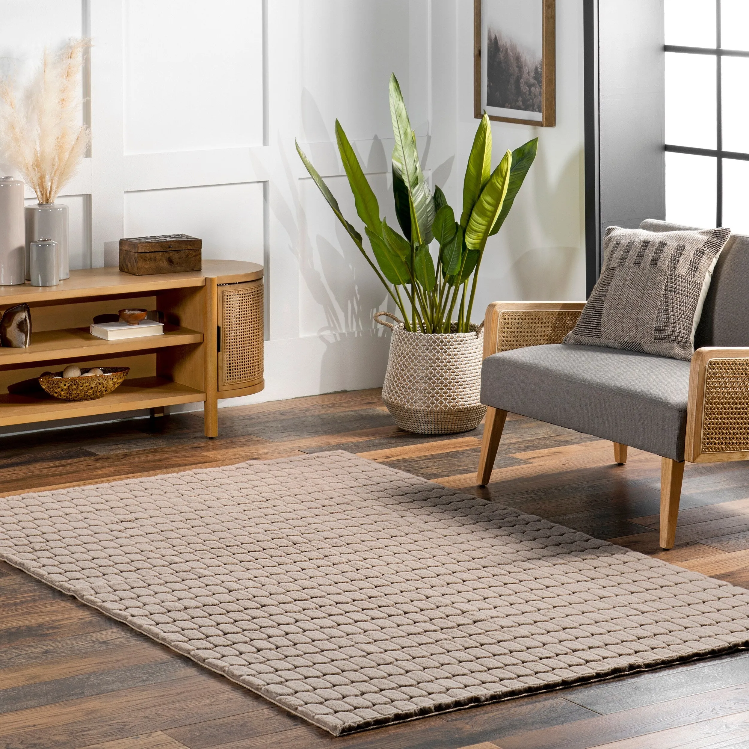 Nuloom Nia SuperiorWash Tile Faux Rabbit Machine Washable Area Rug