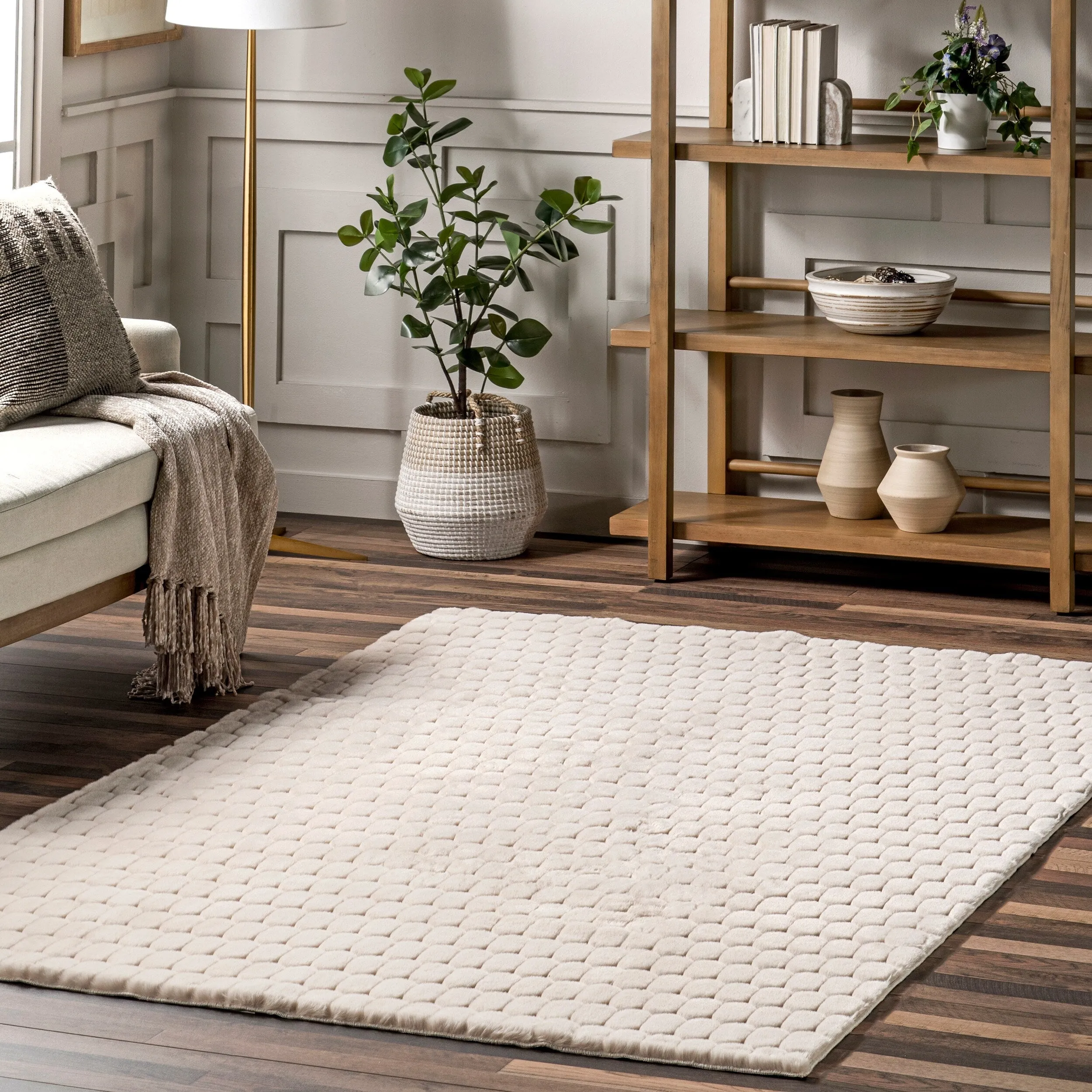 Nuloom Nia SuperiorWash Tile Faux Rabbit Machine Washable Area Rug