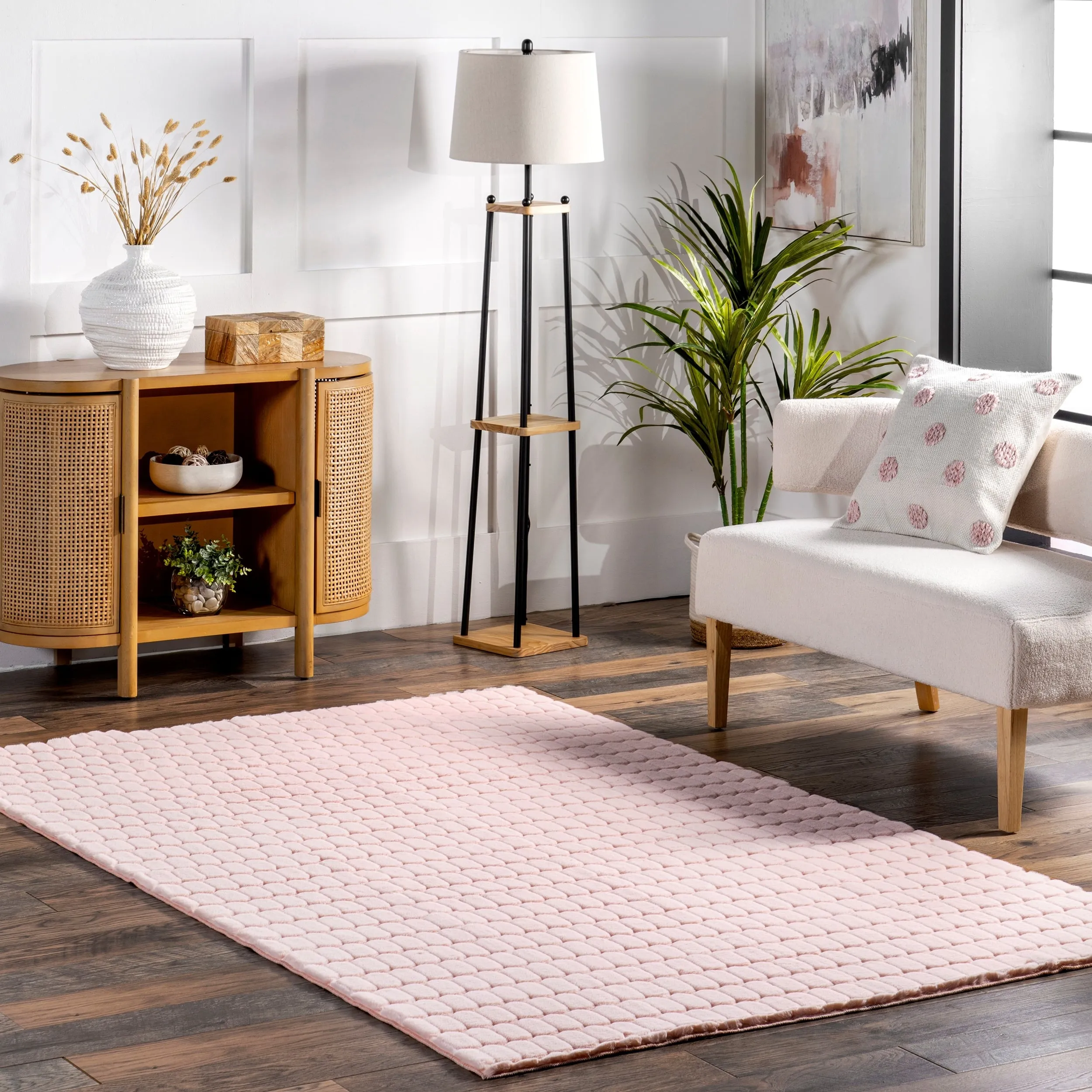 Nuloom Nia SuperiorWash Tile Faux Rabbit Machine Washable Area Rug