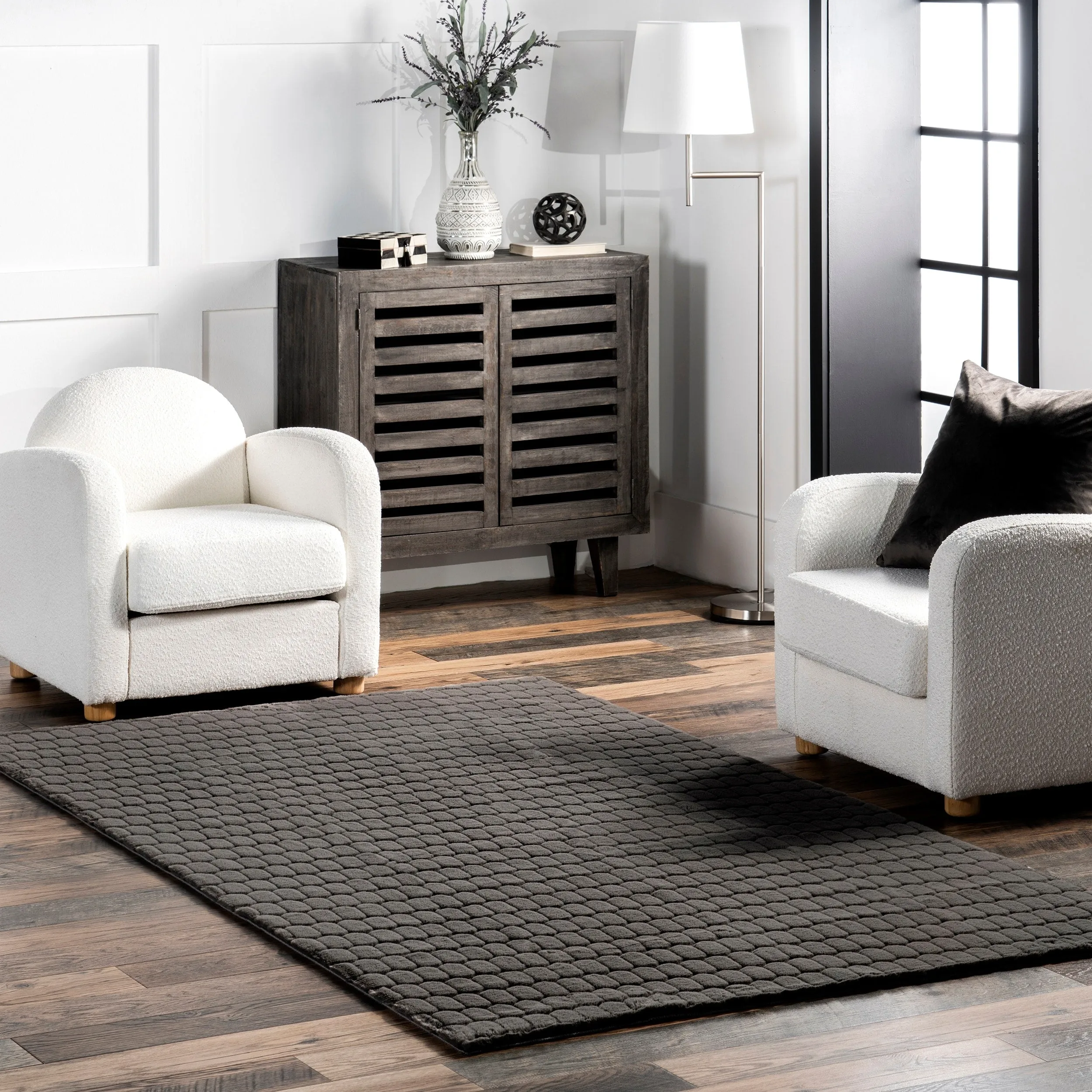 Nuloom Nia SuperiorWash Tile Faux Rabbit Machine Washable Area Rug