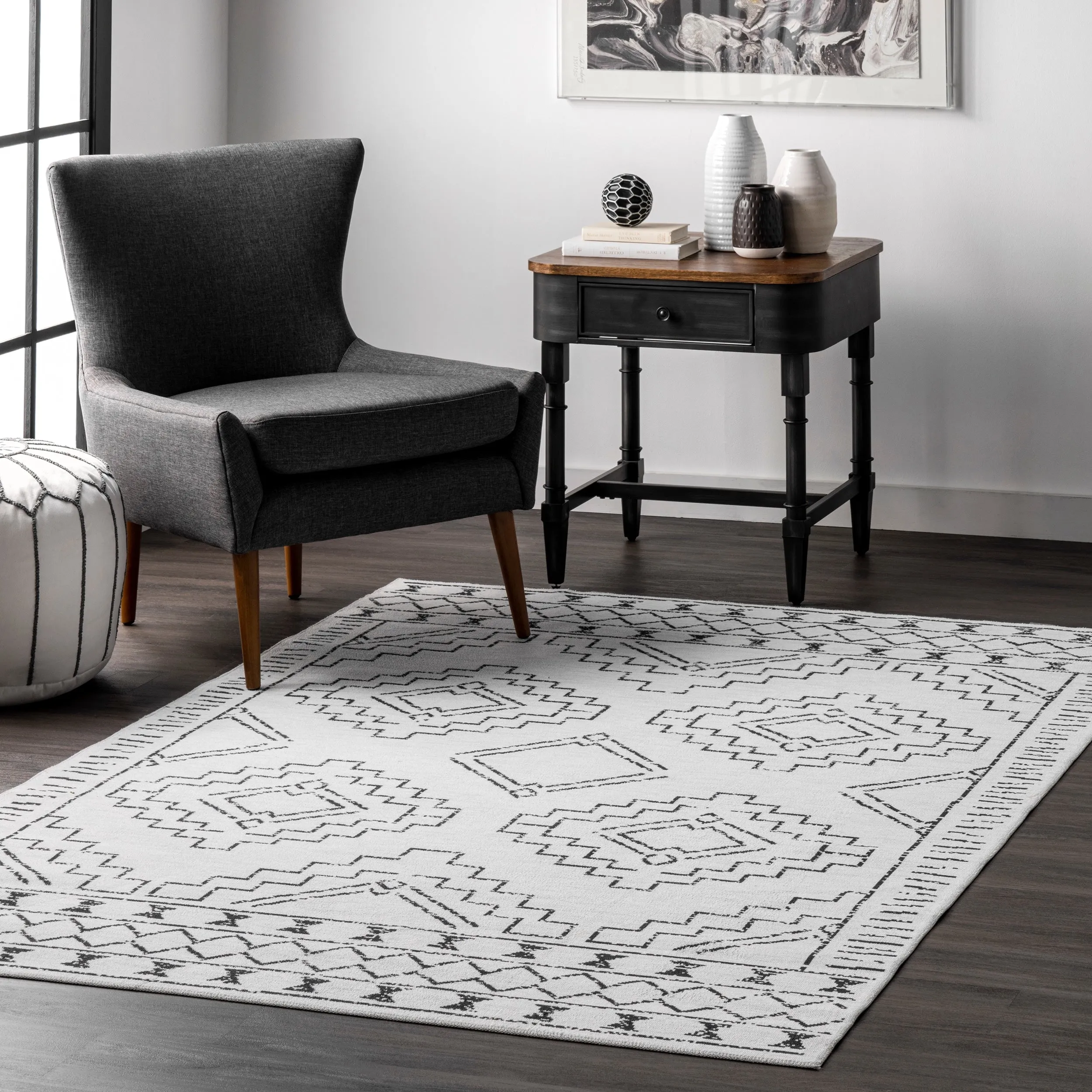 Nuloom Noa SpinClean Machine Washable Tribal Moroccan Area Rug