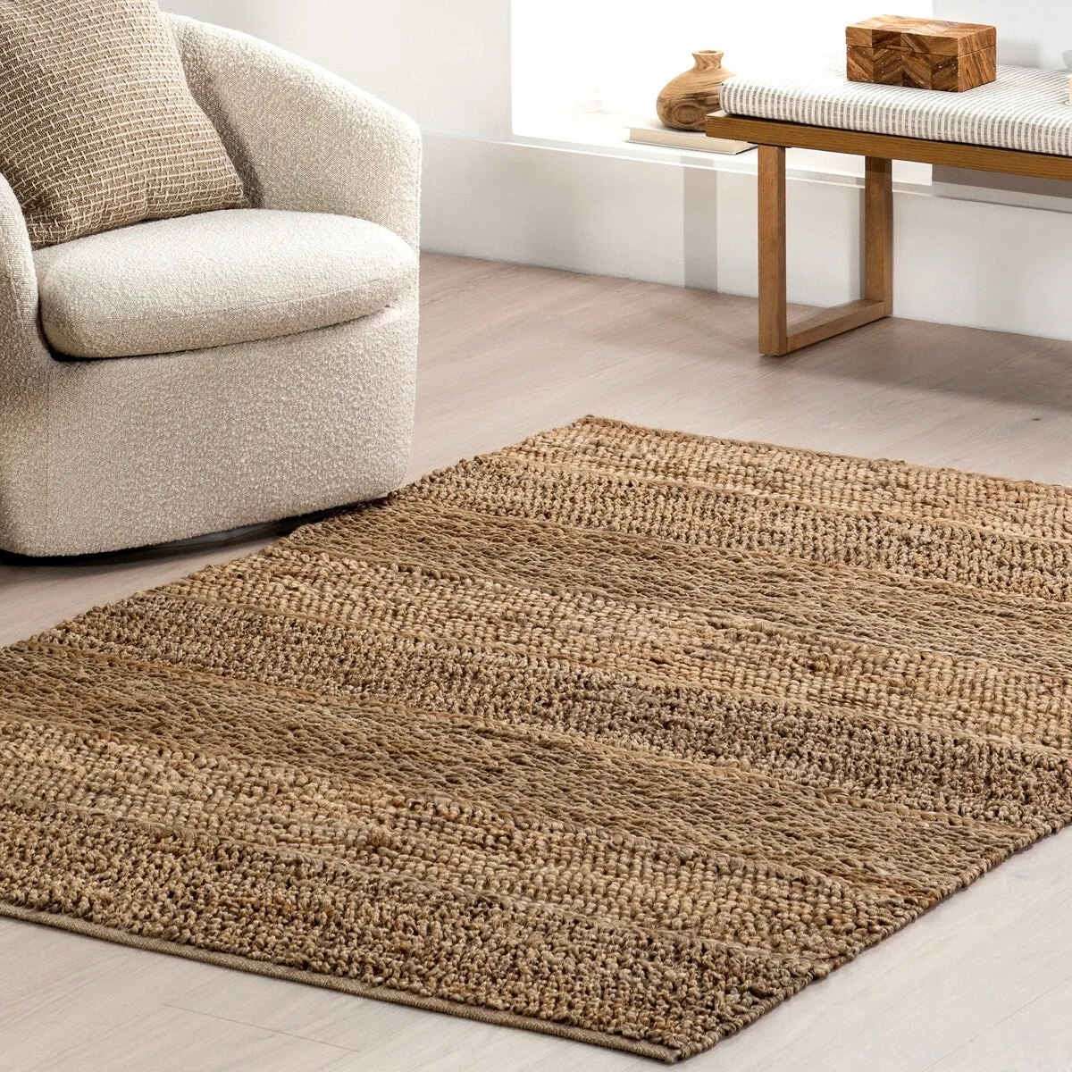 Nuloom Paislee Striped Flatweave Jute Area Rug