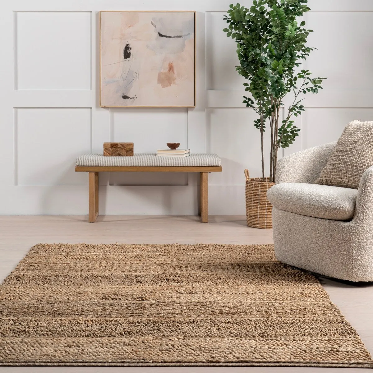 Nuloom Paislee Striped Flatweave Jute Area Rug