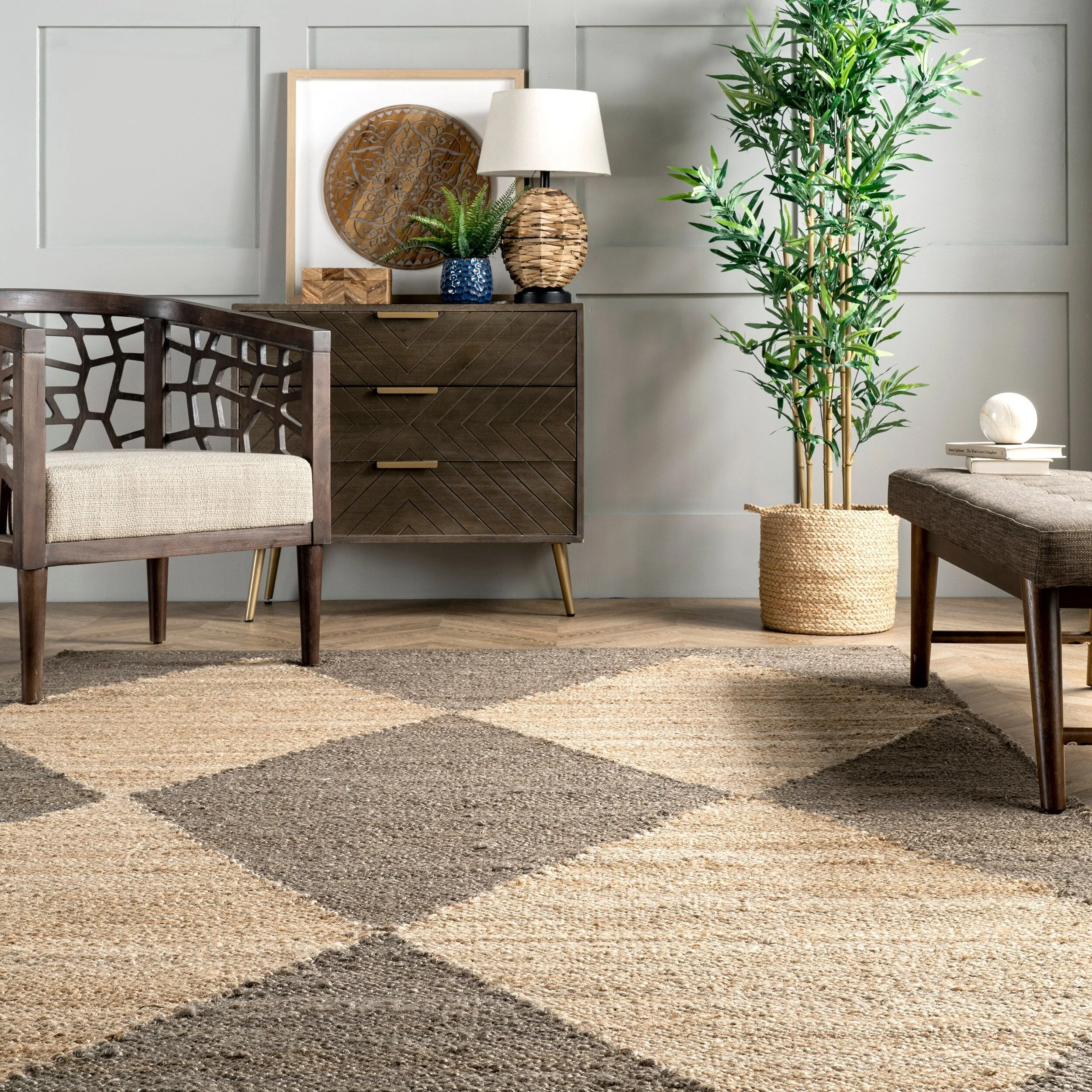 Nuloom Pandora Diamond Jute Area Rug