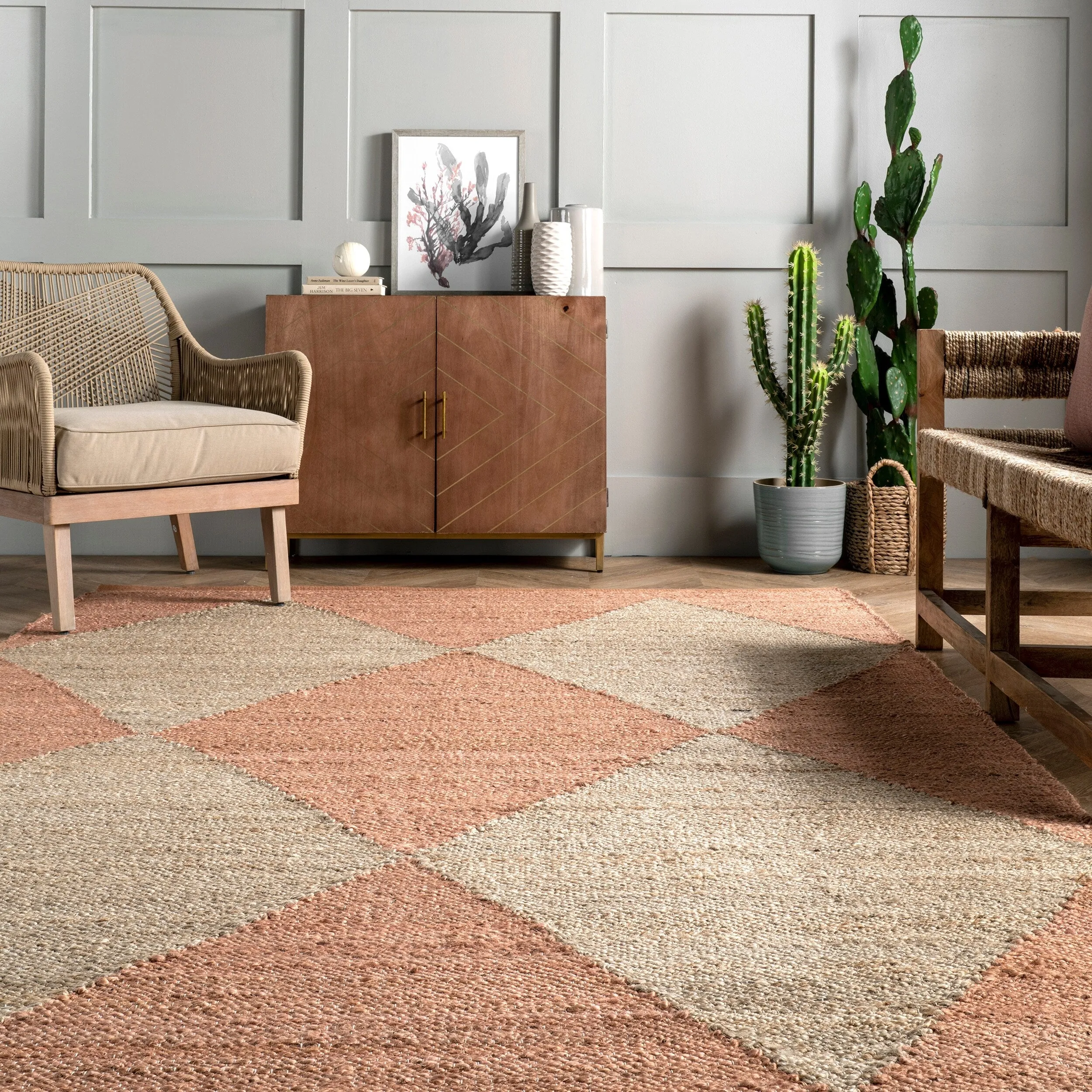 Nuloom Pandora Diamond Jute Area Rug