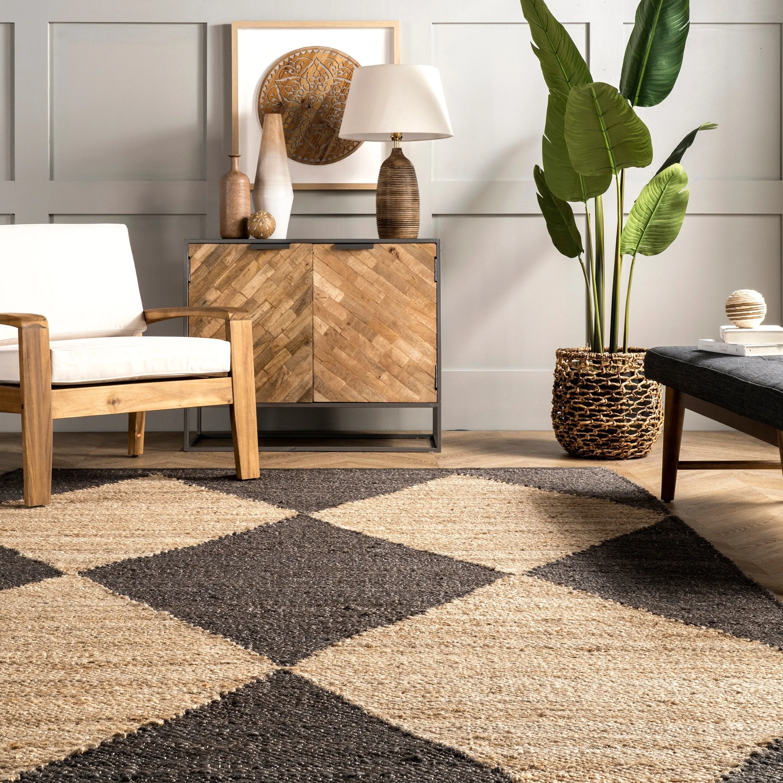Nuloom Pandora Diamond Jute Area Rug