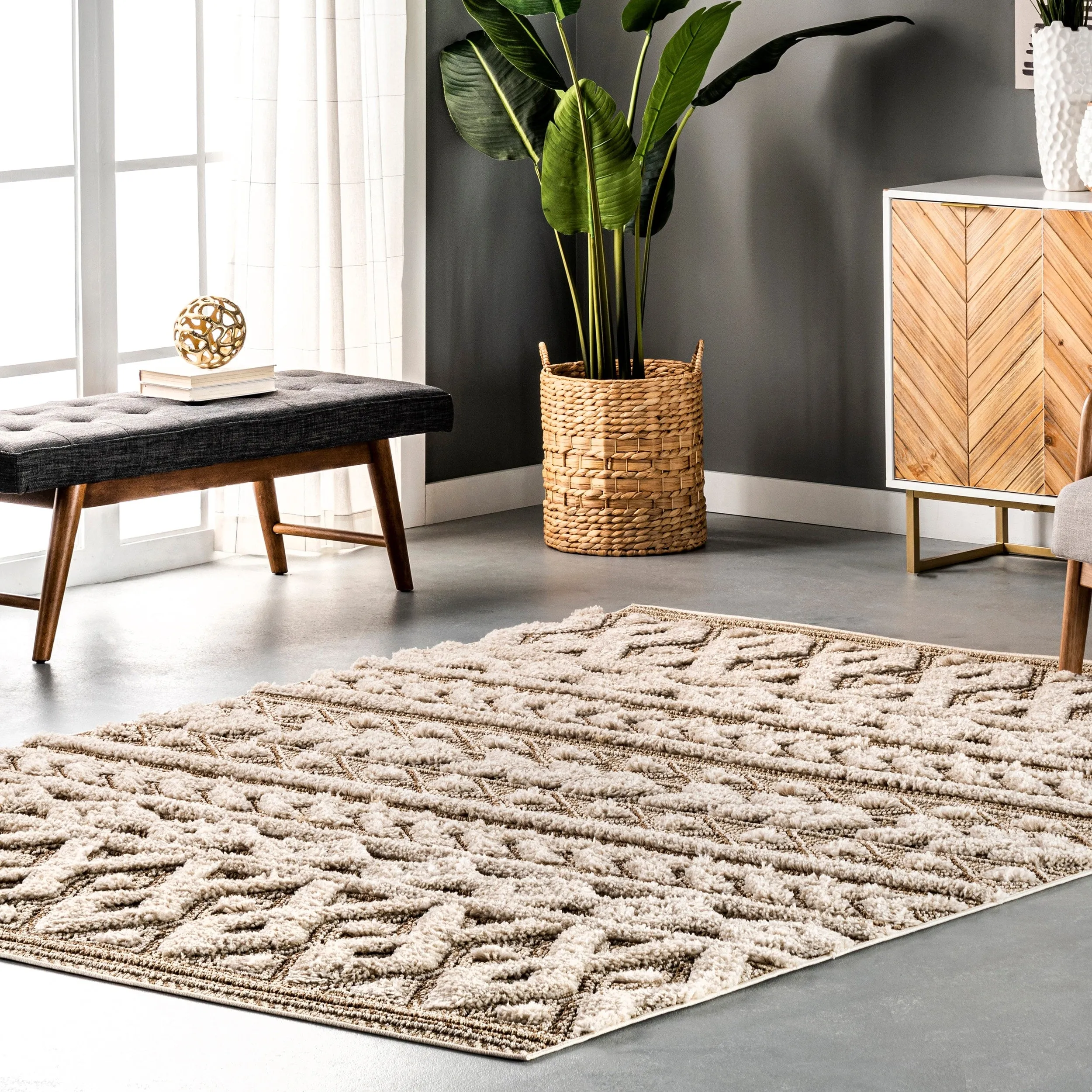 Nuloom Rebecca High Low Textured Shaggy Area Rug