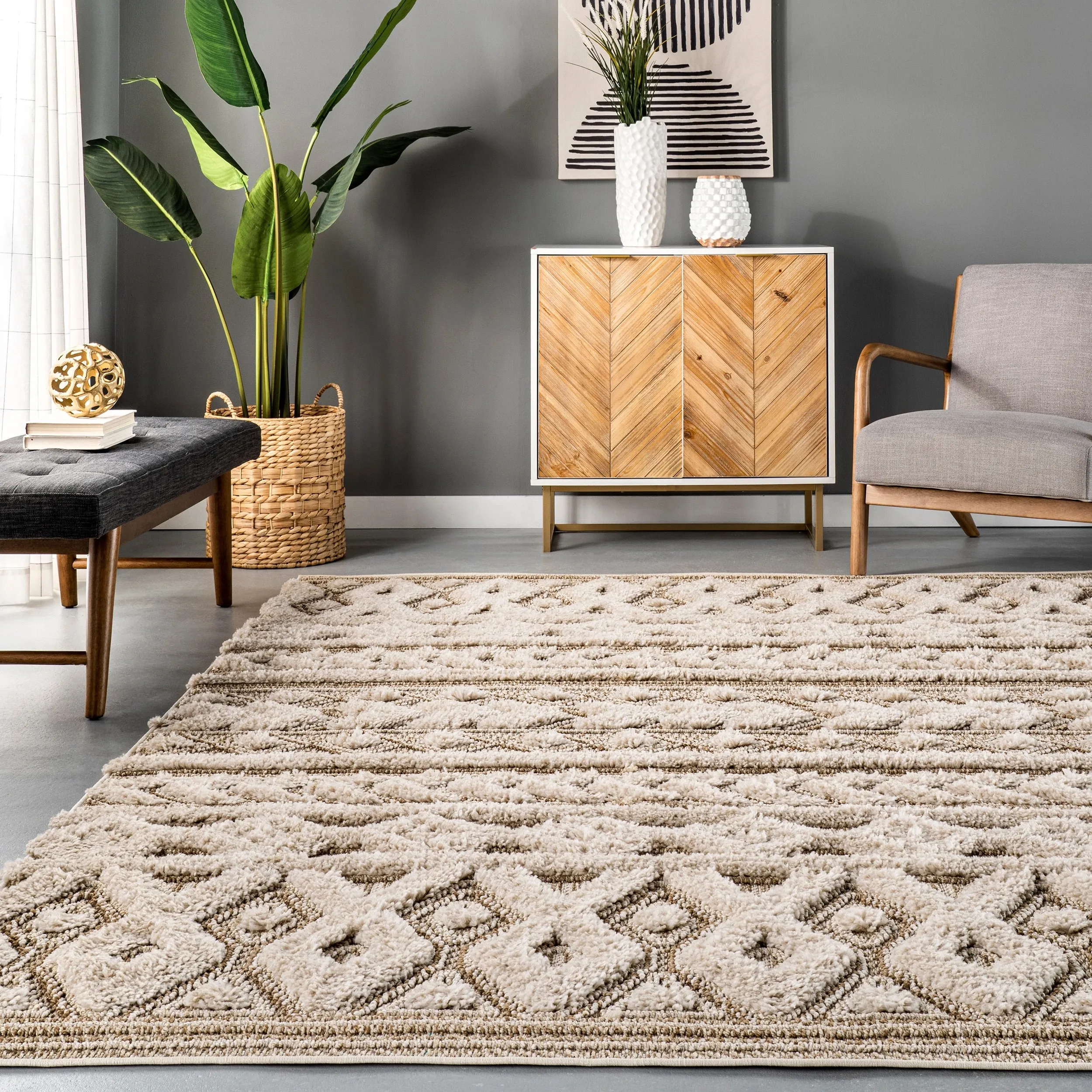 Nuloom Rebecca High Low Textured Shaggy Area Rug