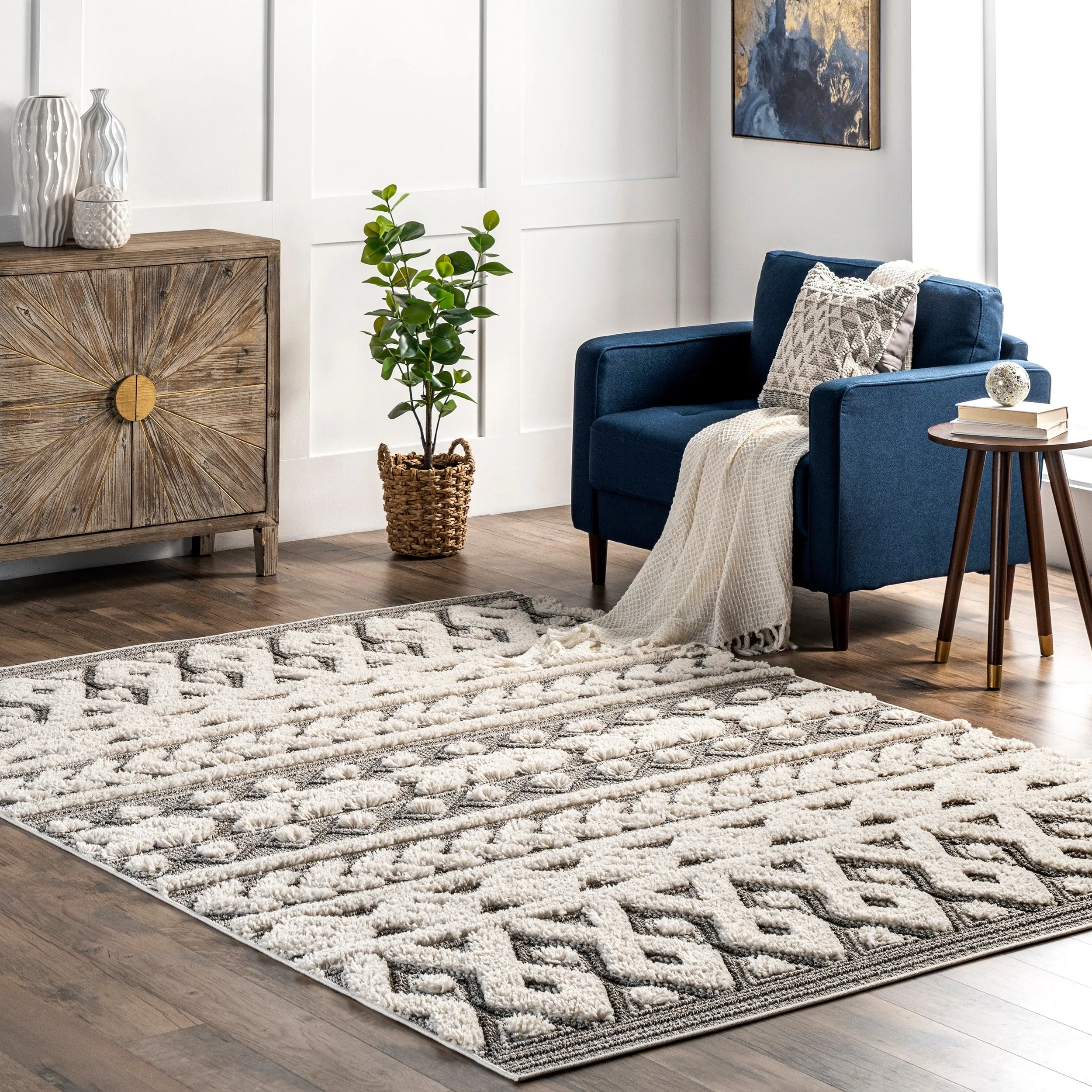 Nuloom Rebecca High Low Textured Shaggy Area Rug