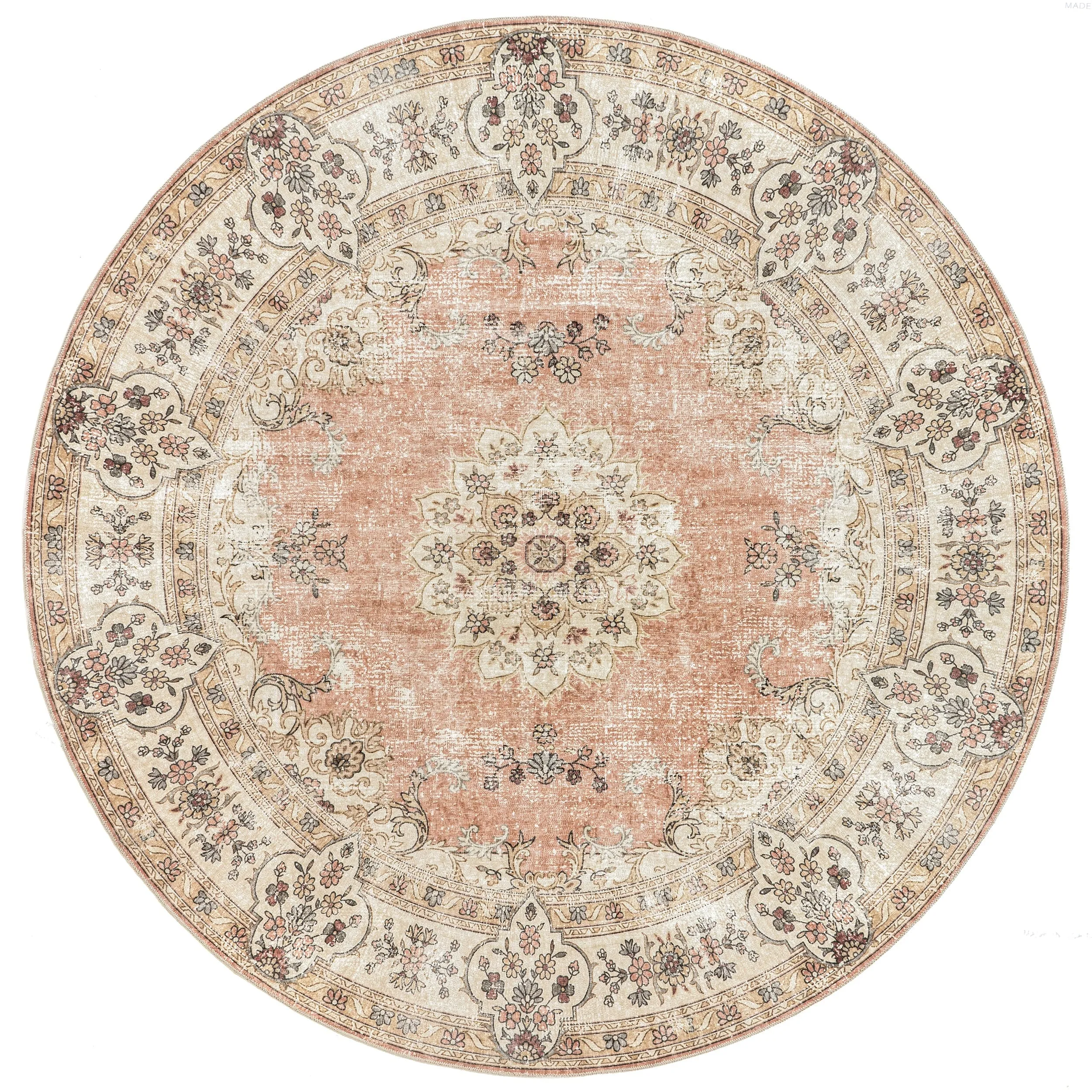 Nuloom Ren SpinClean Vintage Floral Machine Washable Area Rug