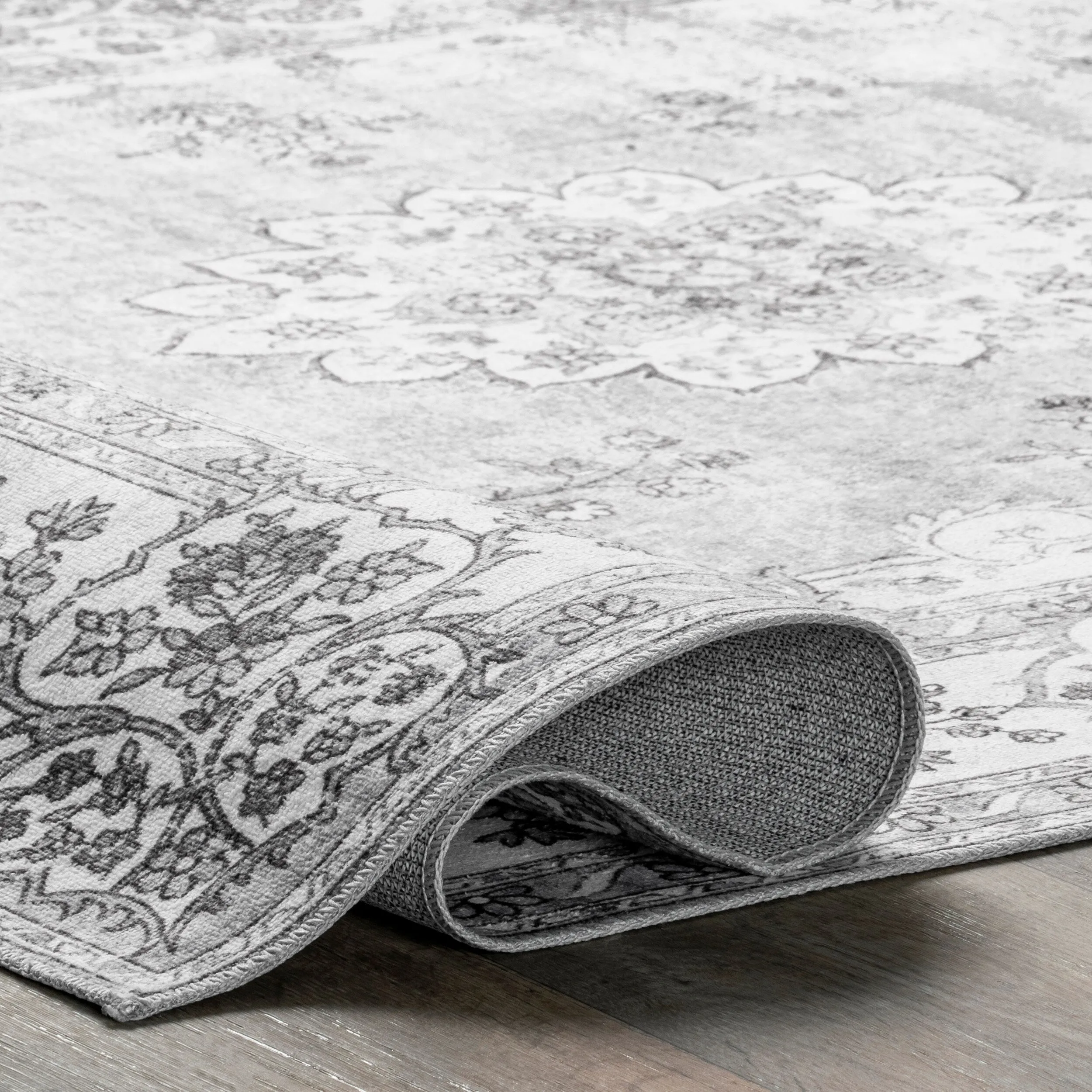 Nuloom Ren SpinClean Vintage Floral Machine Washable Area Rug