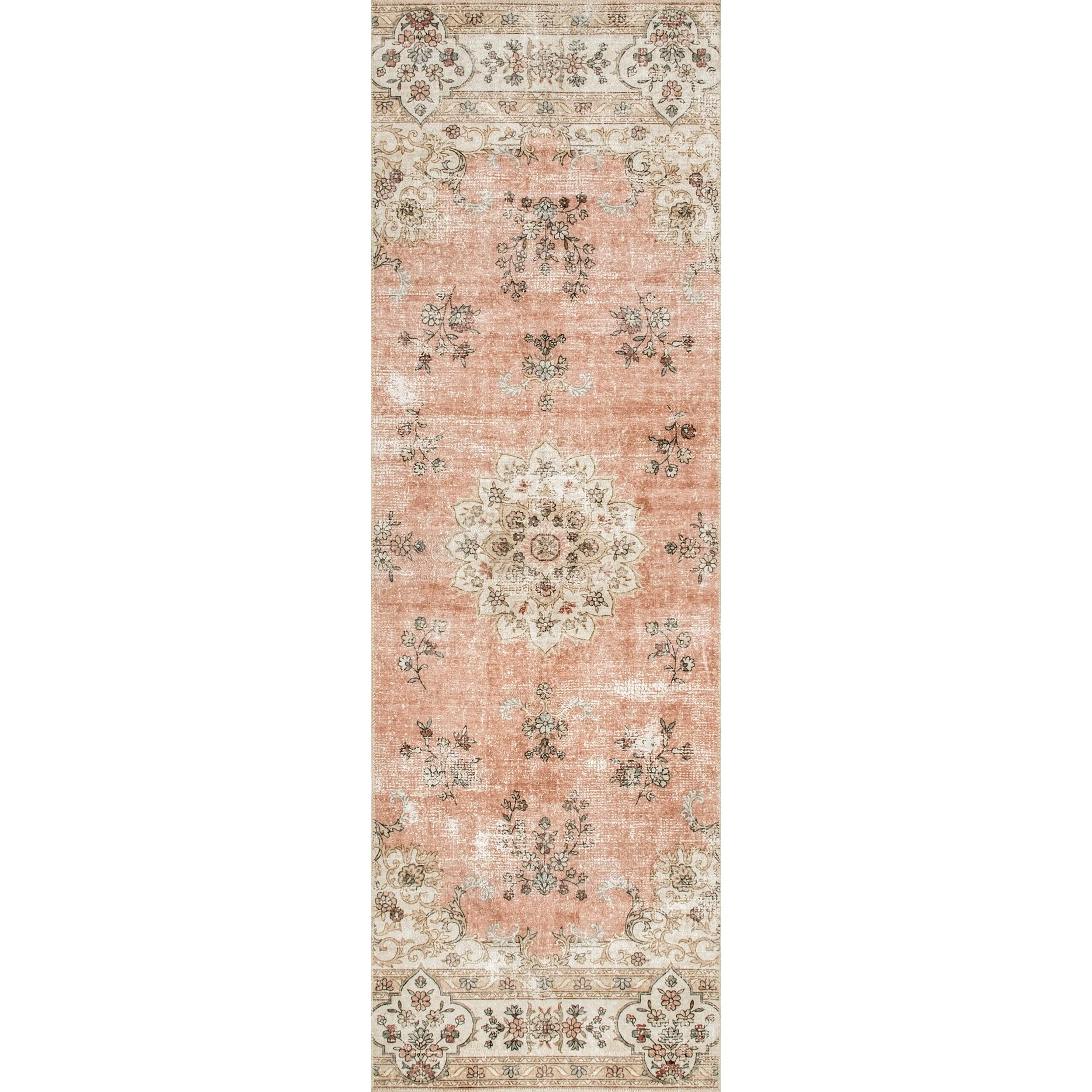 Nuloom Ren SpinClean Vintage Floral Machine Washable Area Rug