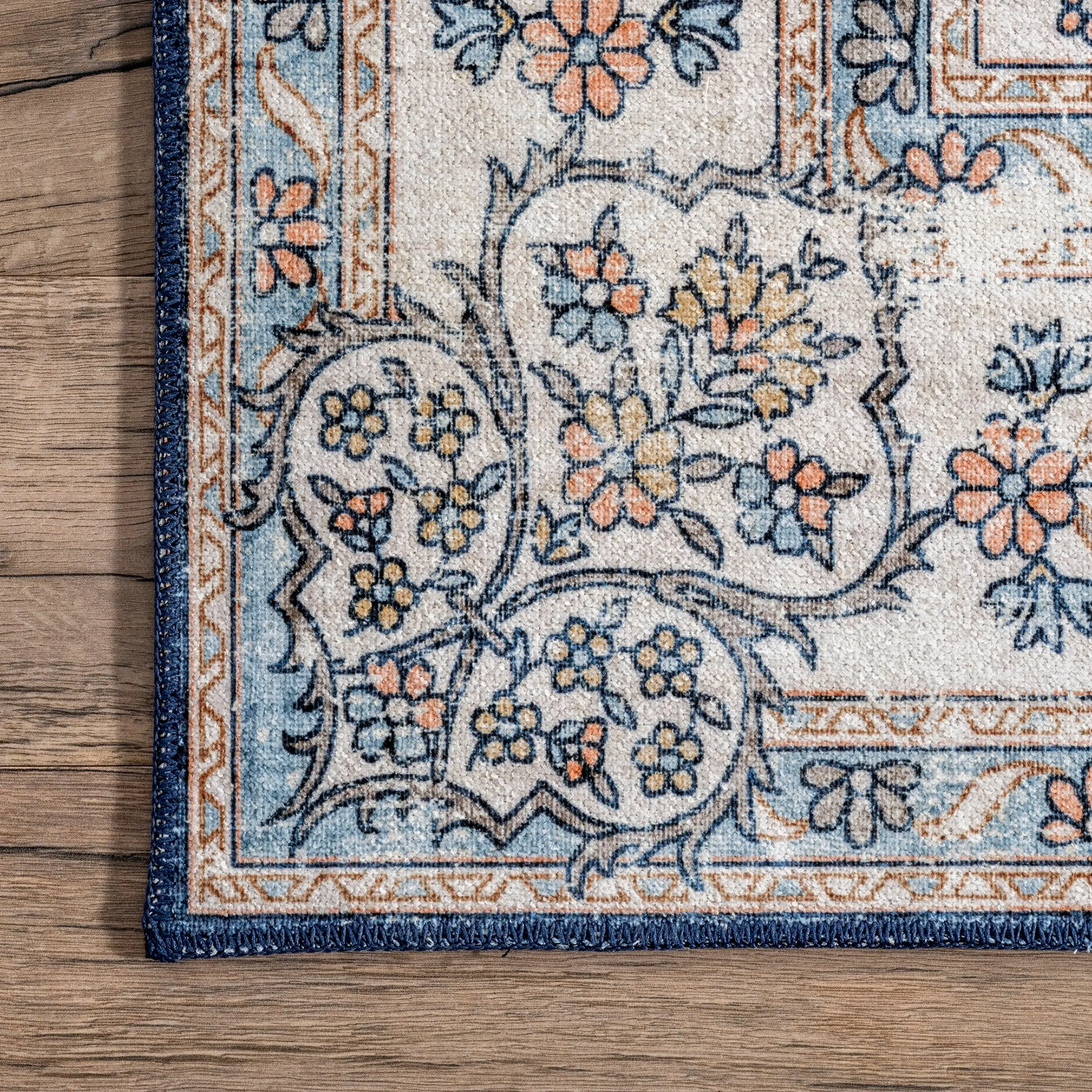 Nuloom Ren SpinClean Vintage Floral Machine Washable Area Rug