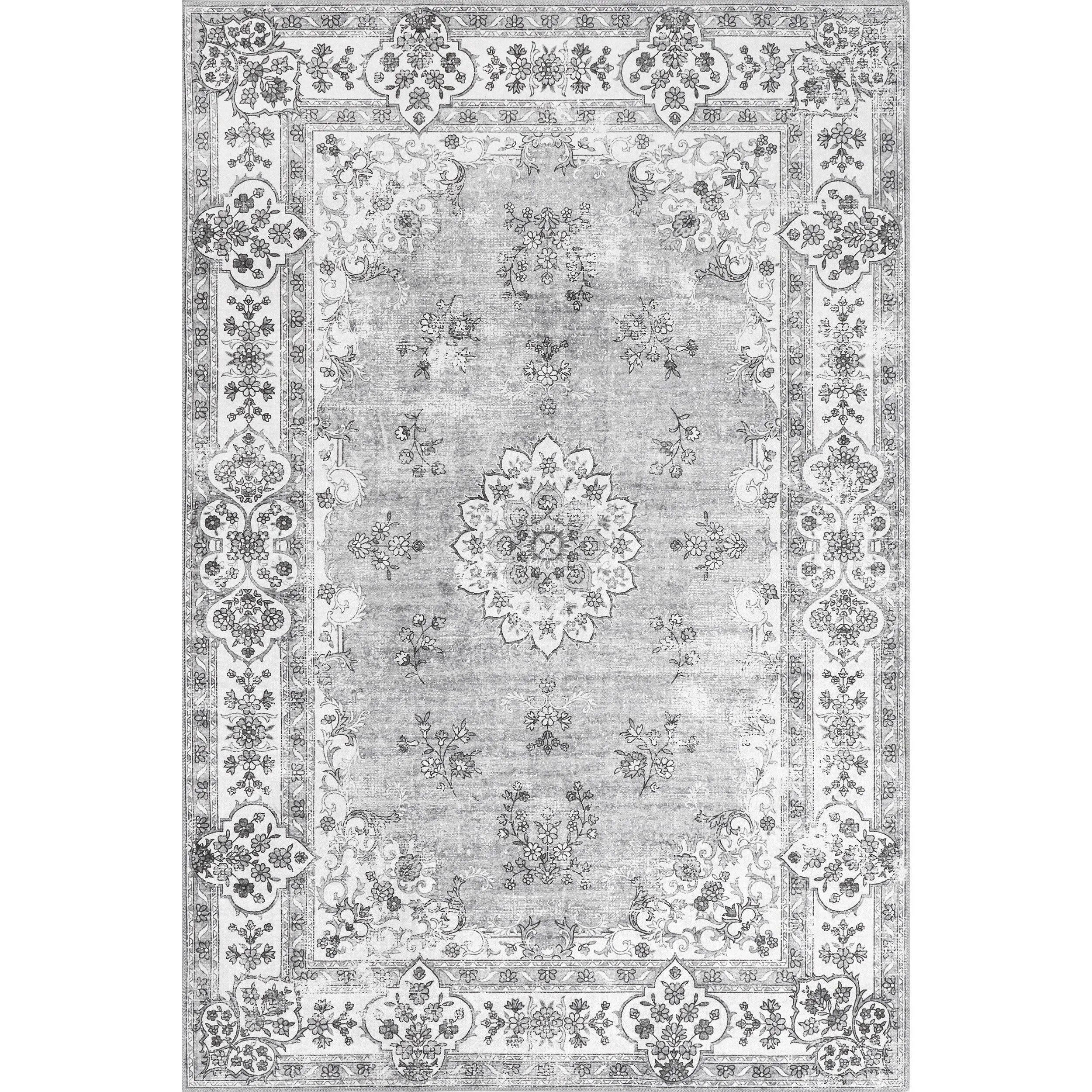 Nuloom Ren SpinClean Vintage Floral Machine Washable Area Rug