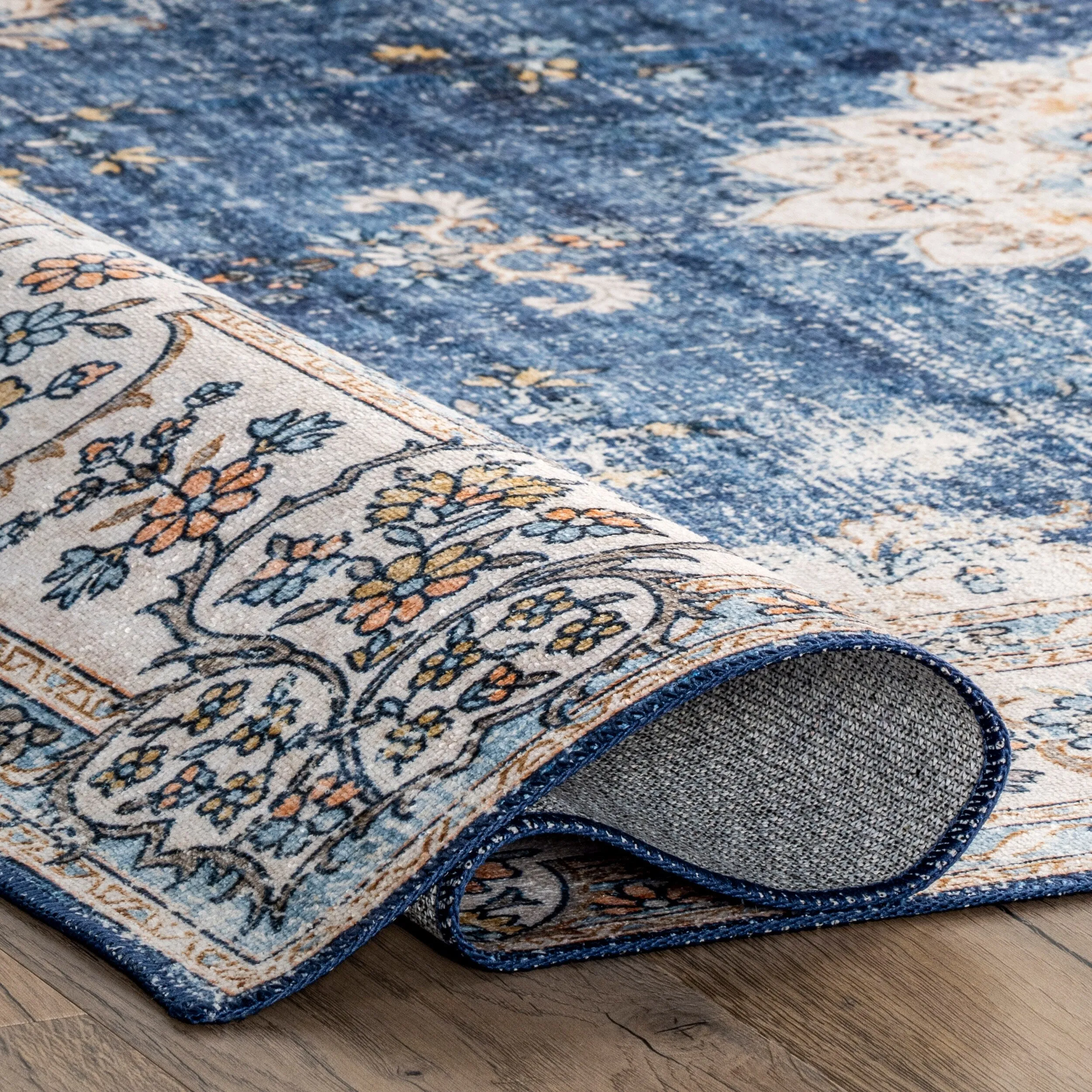 Nuloom Ren SpinClean Vintage Floral Machine Washable Area Rug