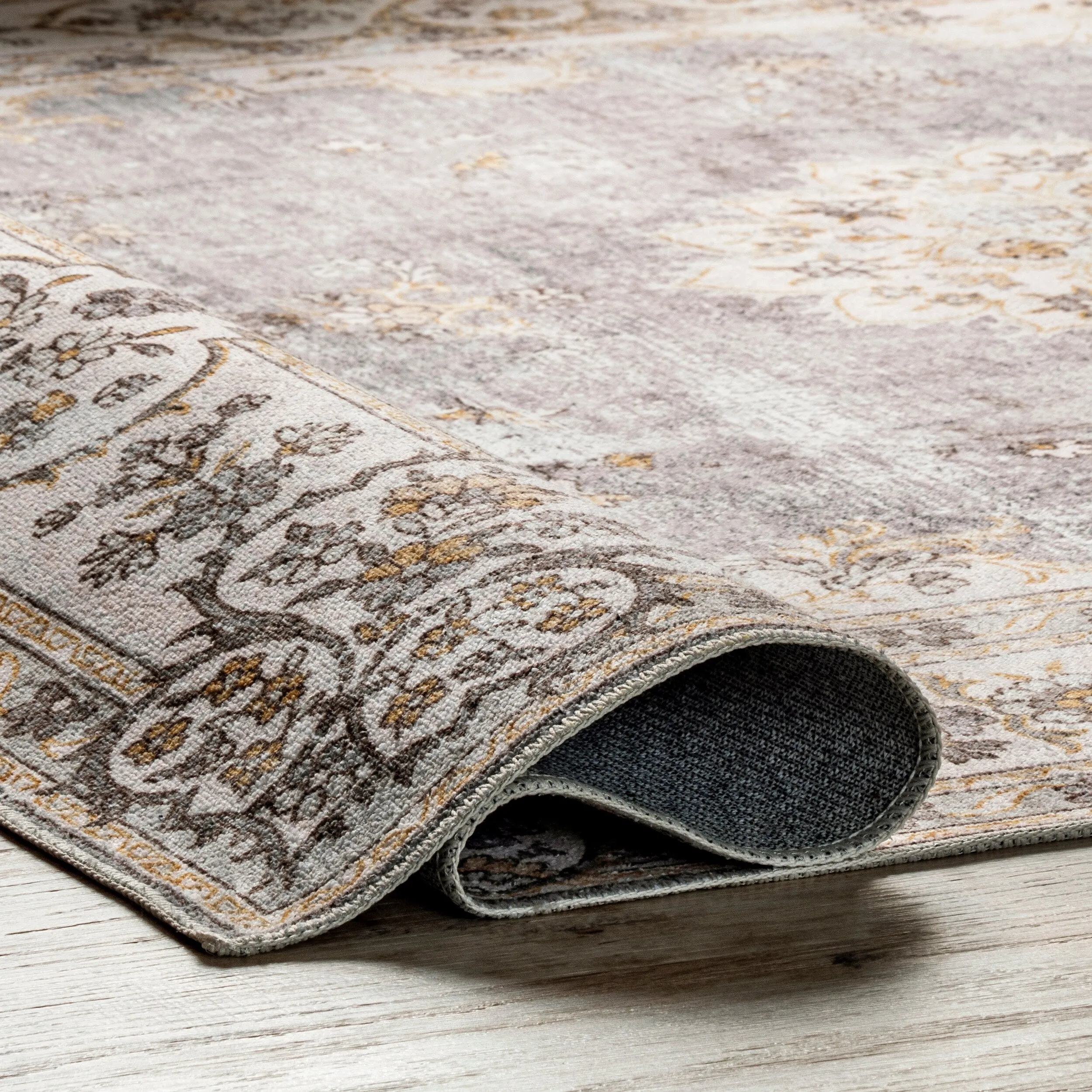 Nuloom Ren SpinClean Vintage Floral Machine Washable Area Rug