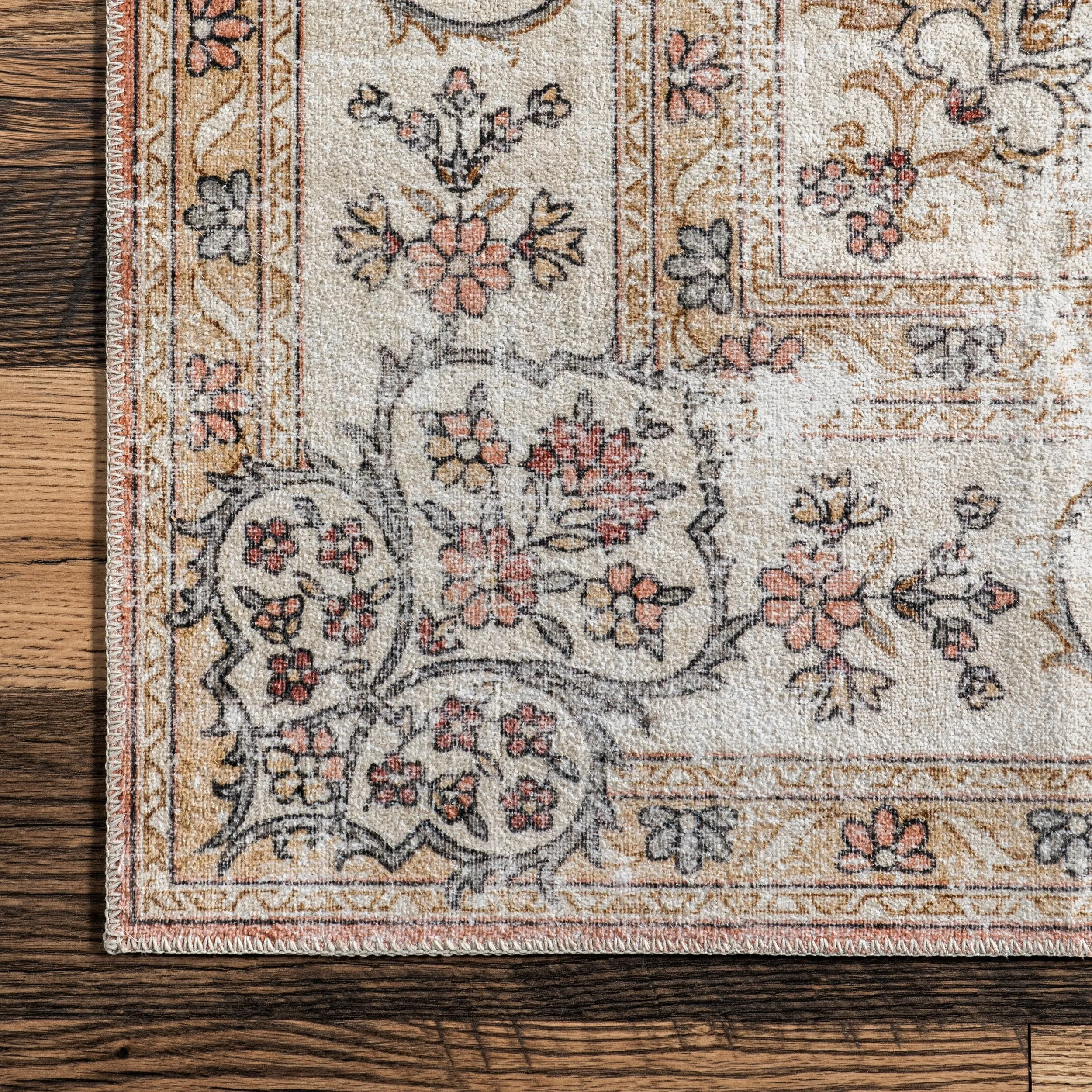 Nuloom Ren SpinClean Vintage Floral Machine Washable Area Rug