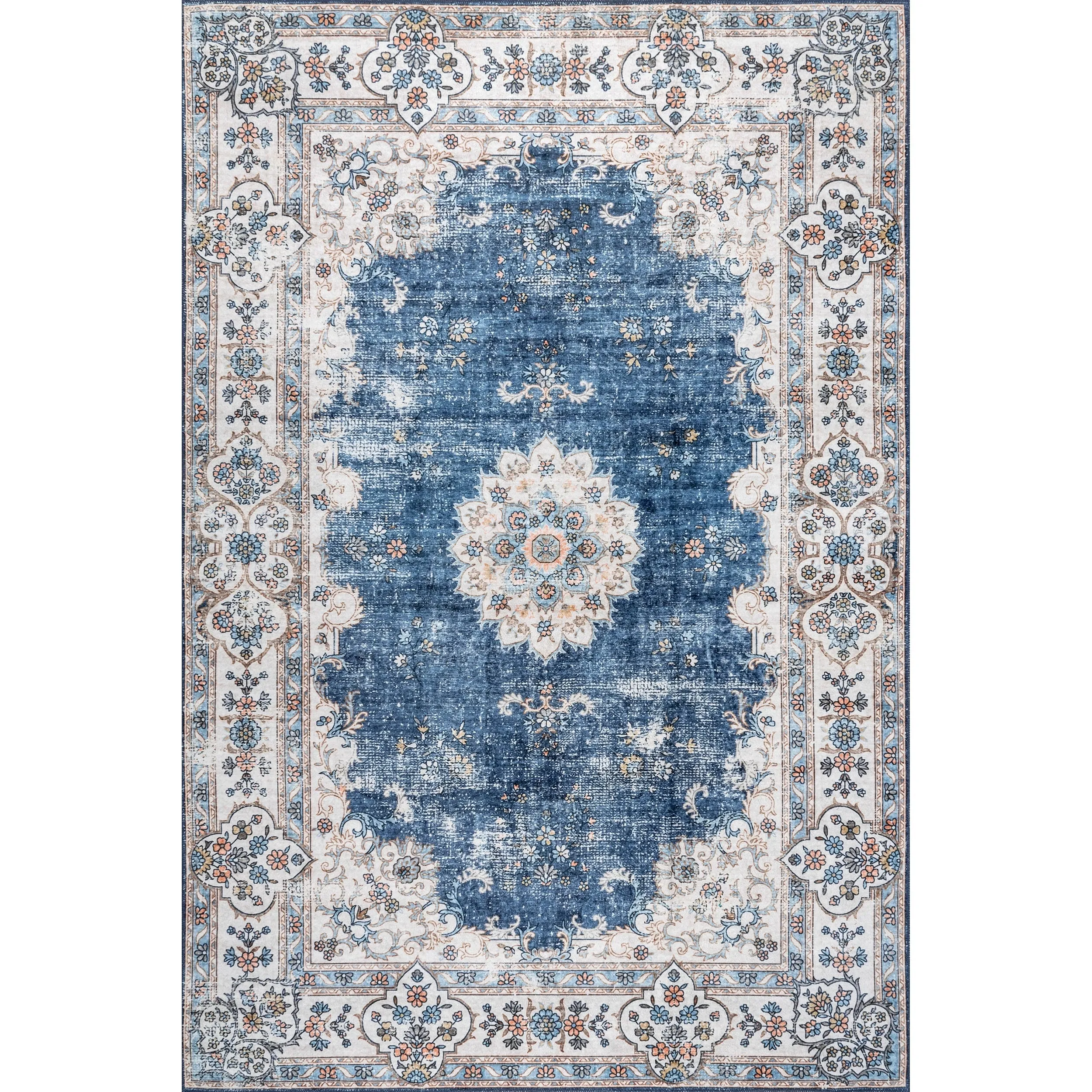 Nuloom Ren SpinClean Vintage Floral Machine Washable Area Rug