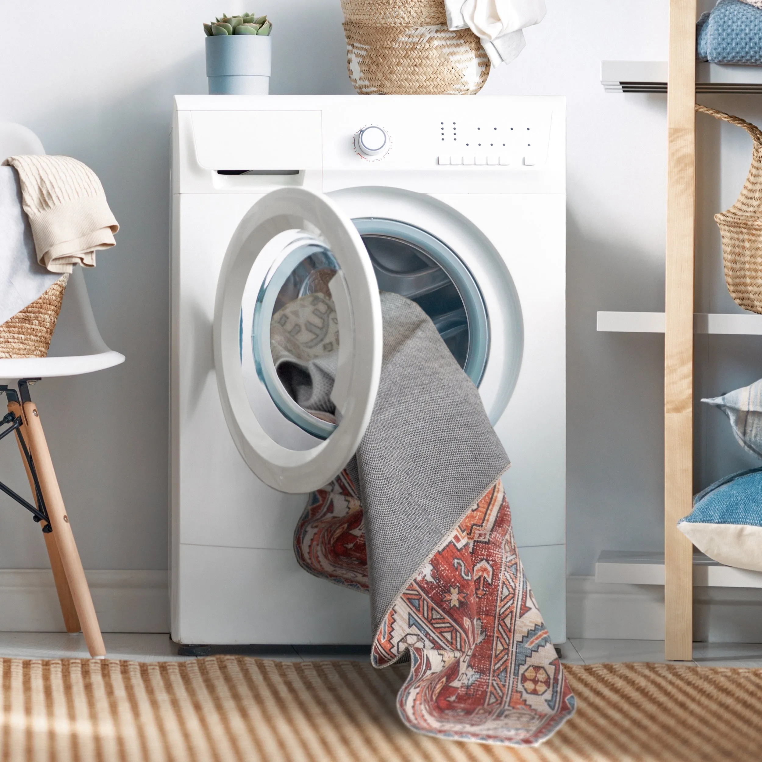 Nuloom Romina SpinClean Machine Washable Diamond Stripes Area Rug