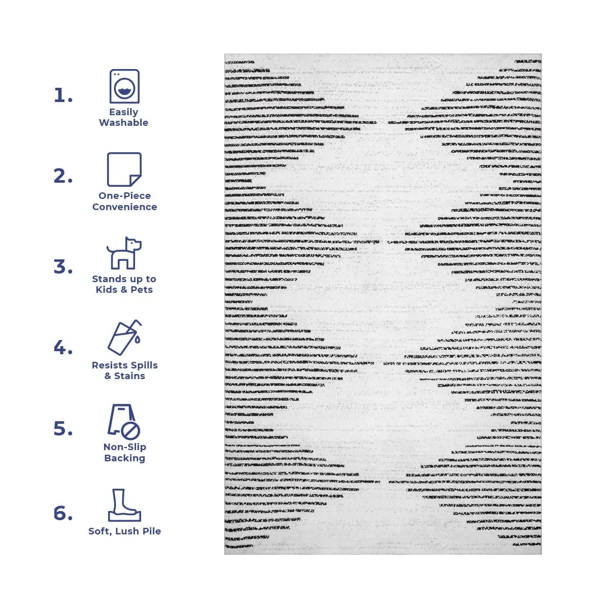 Nuloom Romina SpinClean Machine Washable Diamond Stripes Area Rug