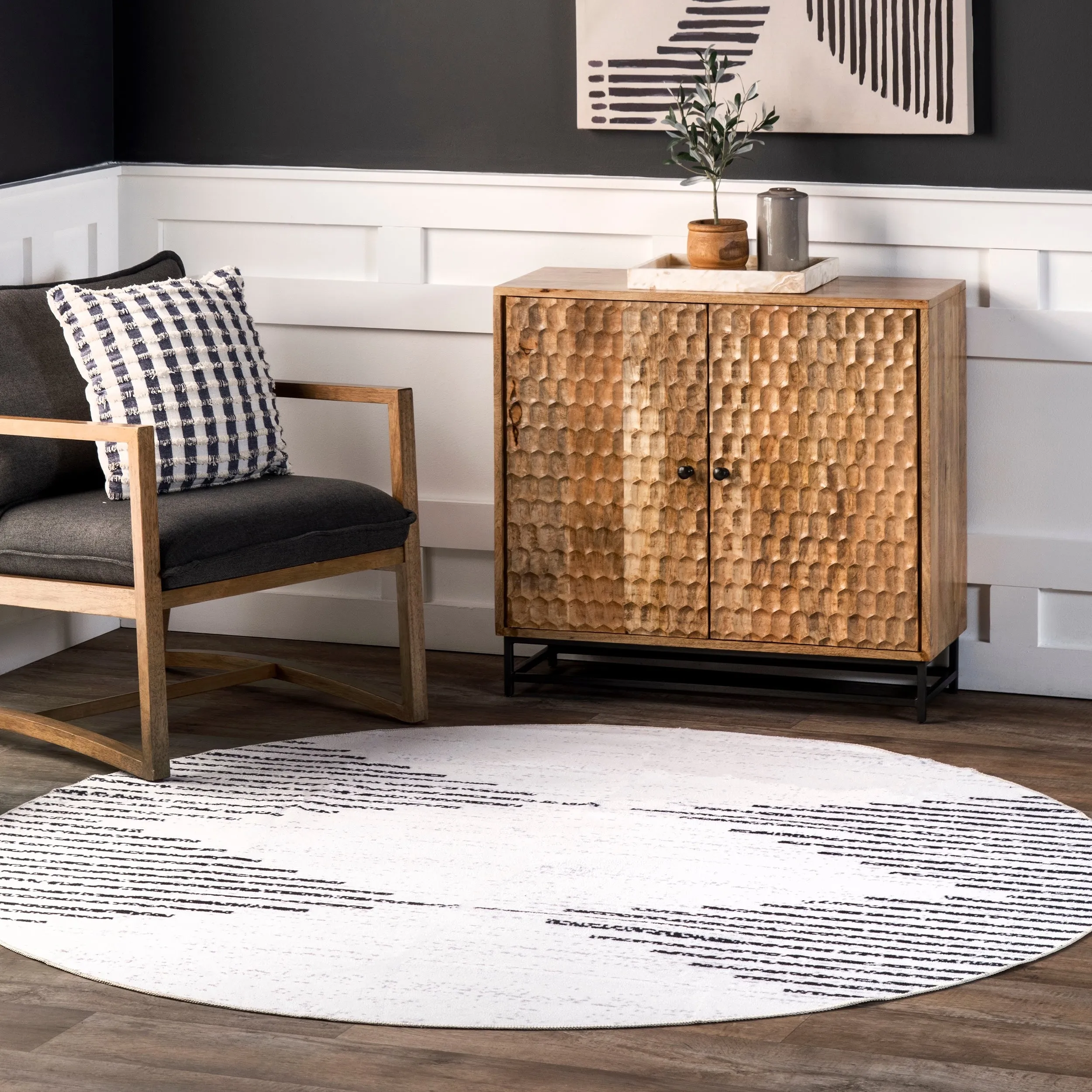 Nuloom Romina SpinClean Machine Washable Diamond Stripes Area Rug