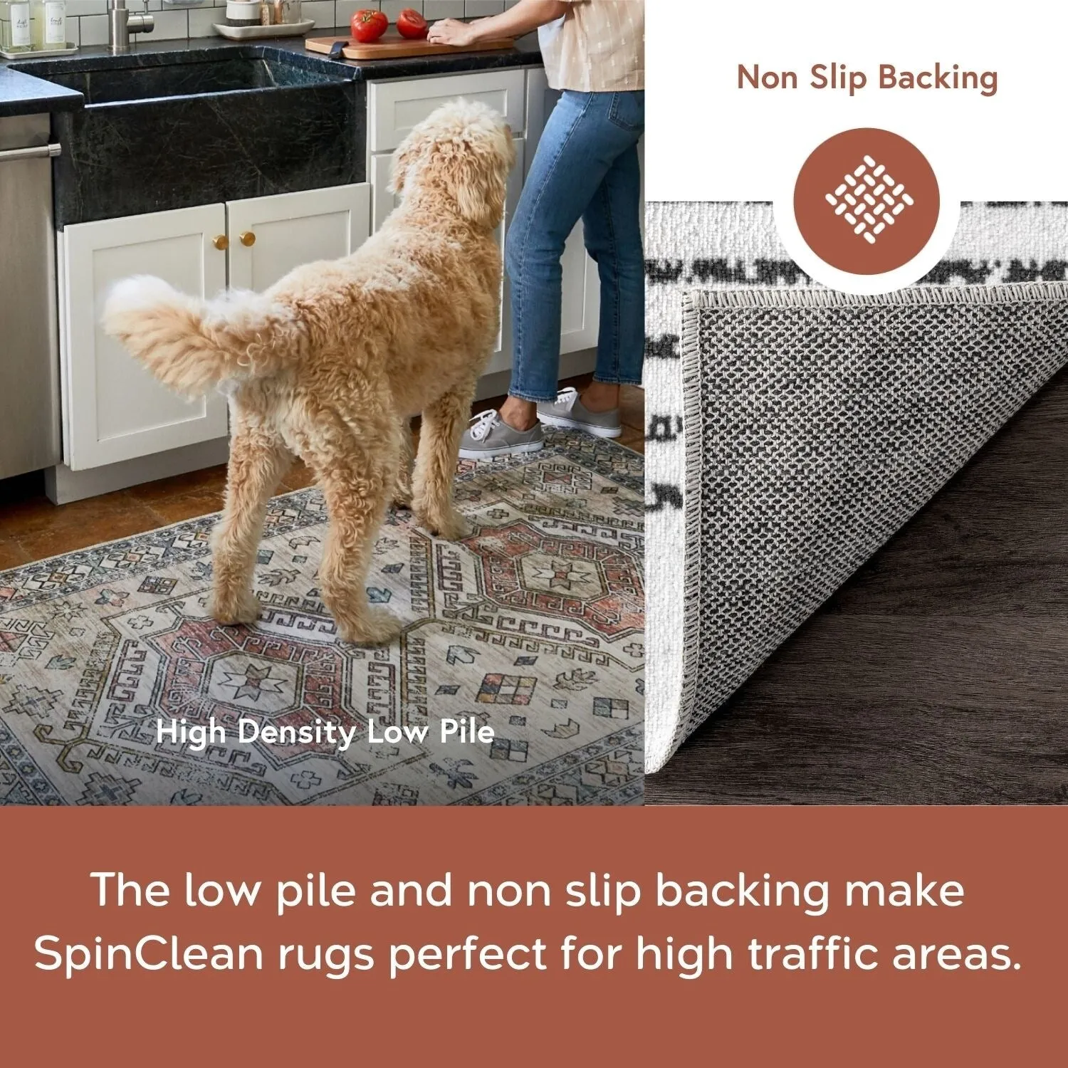 Nuloom Romina SpinClean Machine Washable Diamond Stripes Area Rug