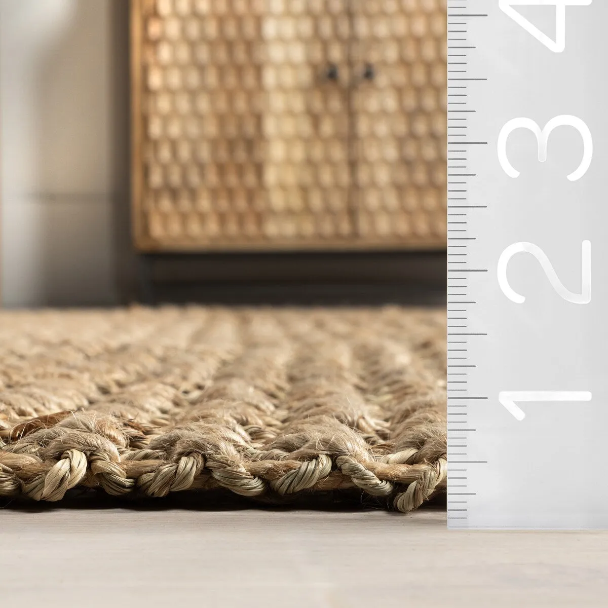 Nuloom Solveig Farmhouse Jute and Seagrass Tasseled Area Rug