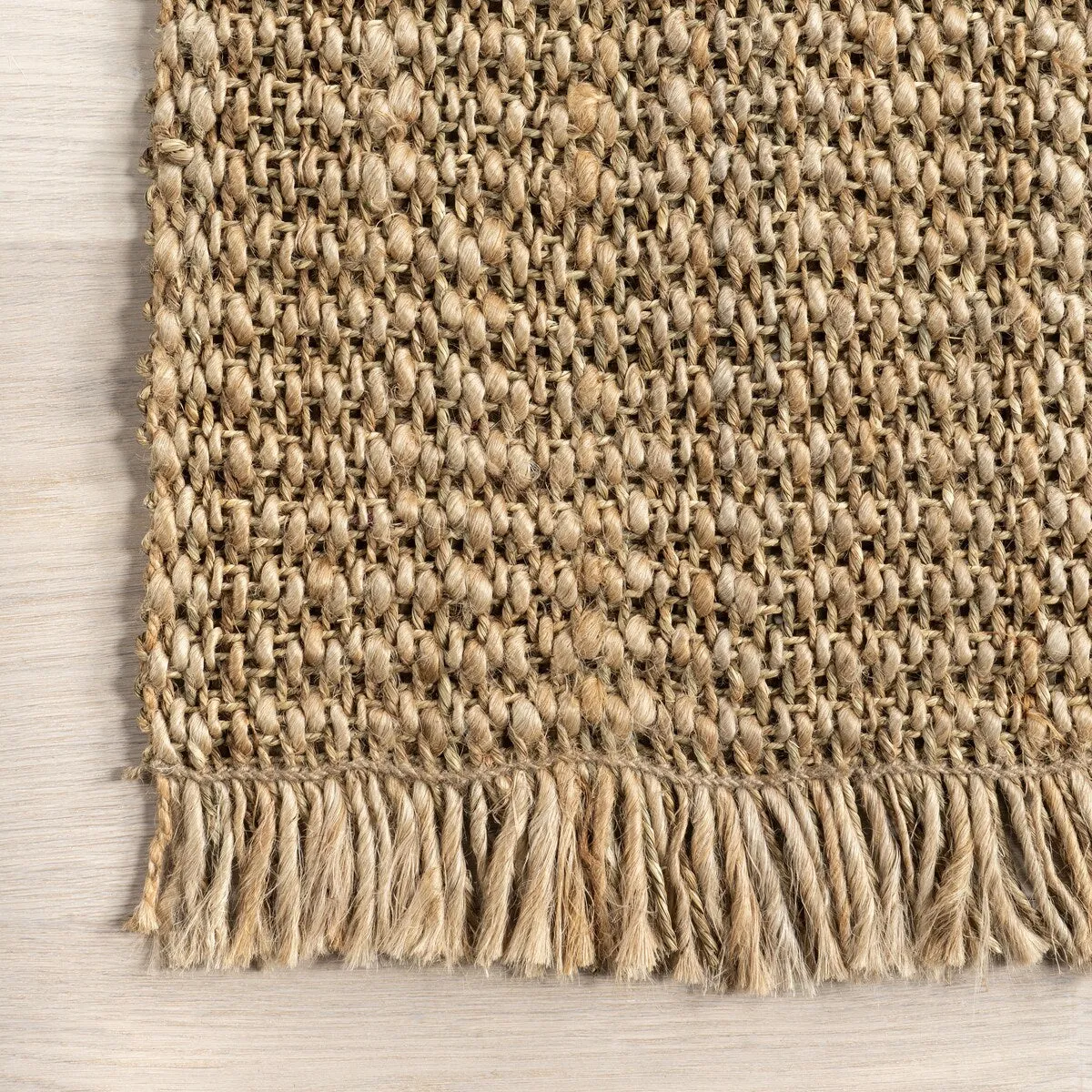 Nuloom Solveig Farmhouse Jute and Seagrass Tasseled Area Rug