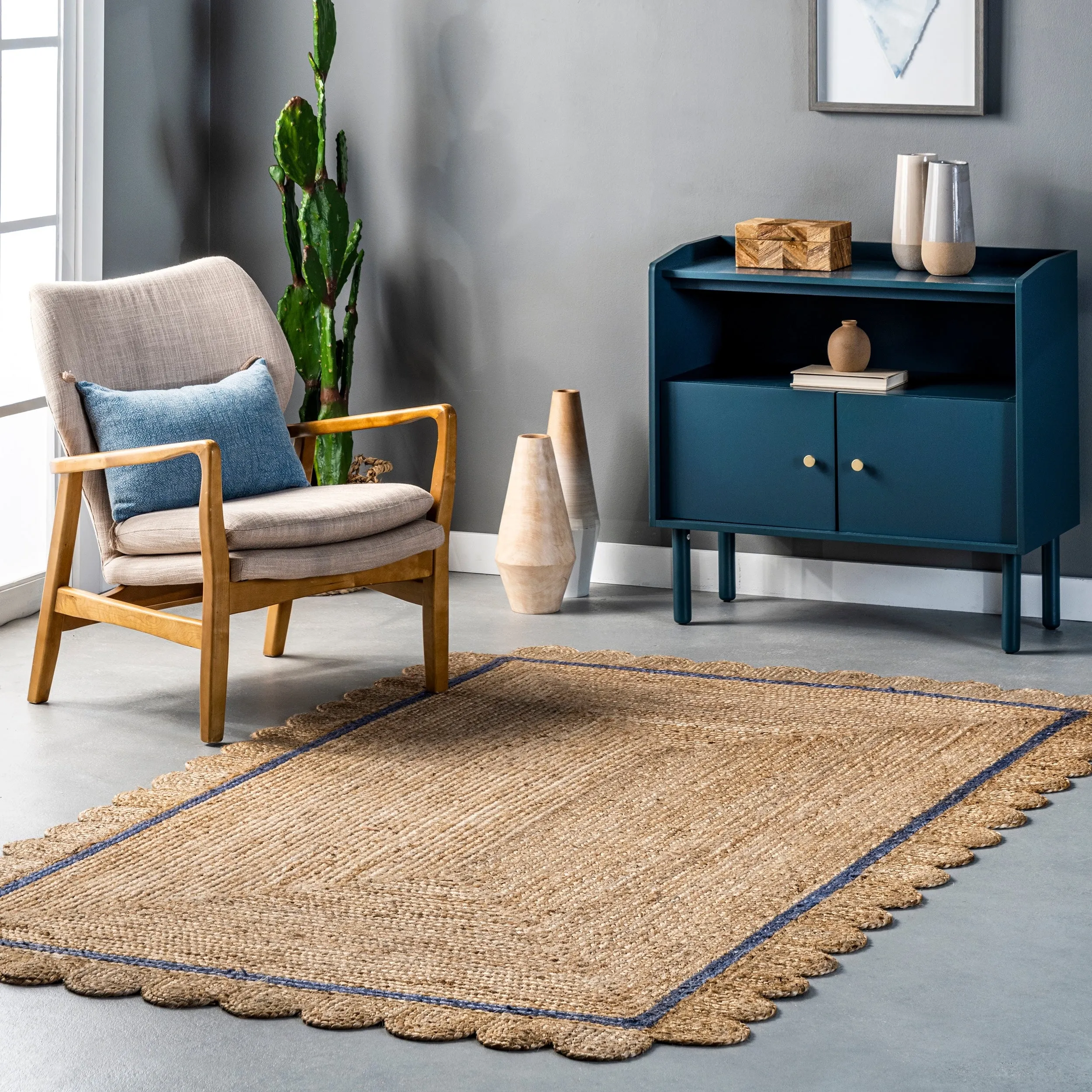 Nuloom Tera Petals Braided Jute Area Rug
