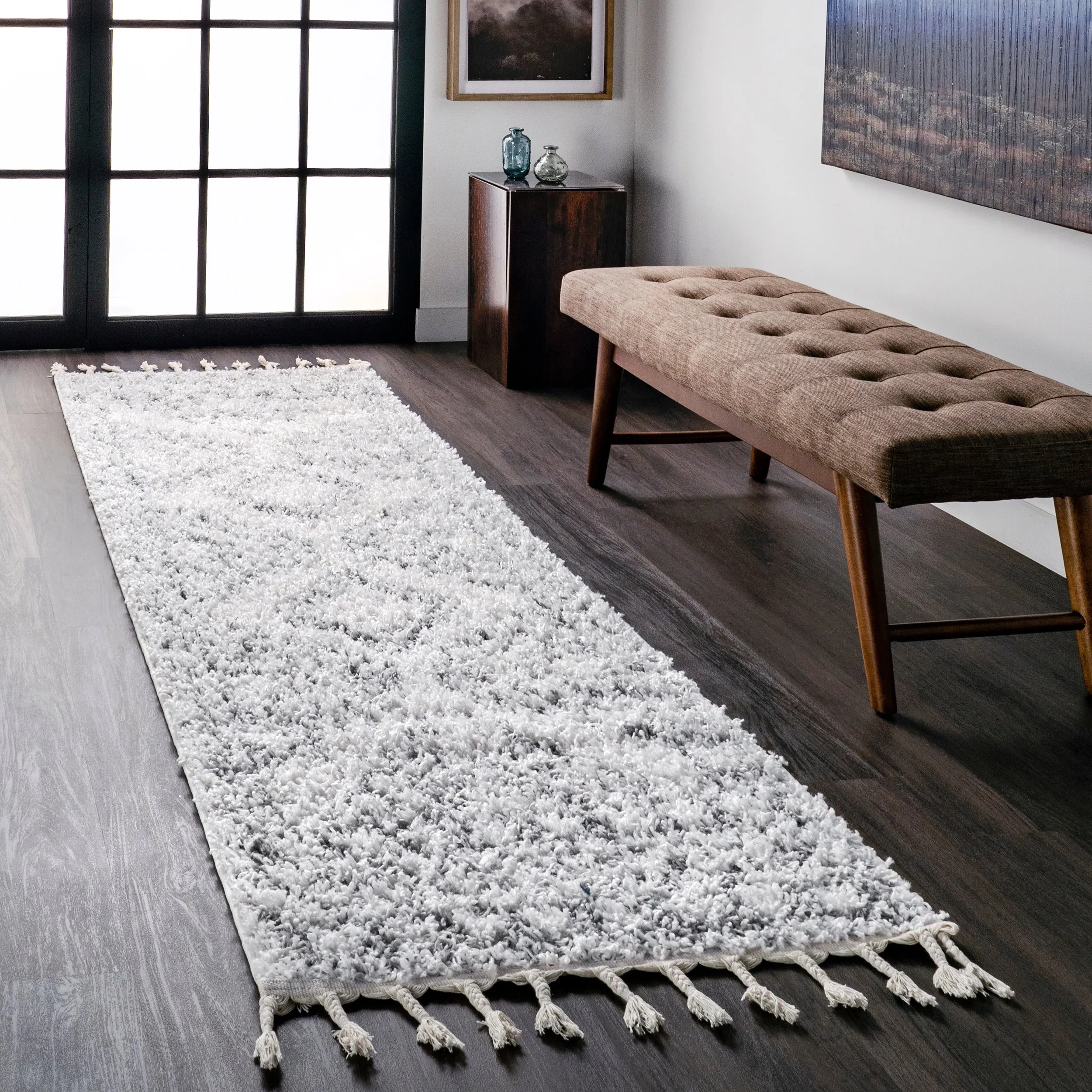 Nuloom Vasiliki Moroccan Shag Tasseled Area Rug